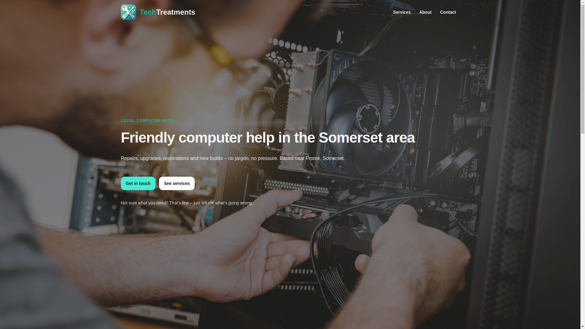 website screenshot of https://techtreatments.co.uk/