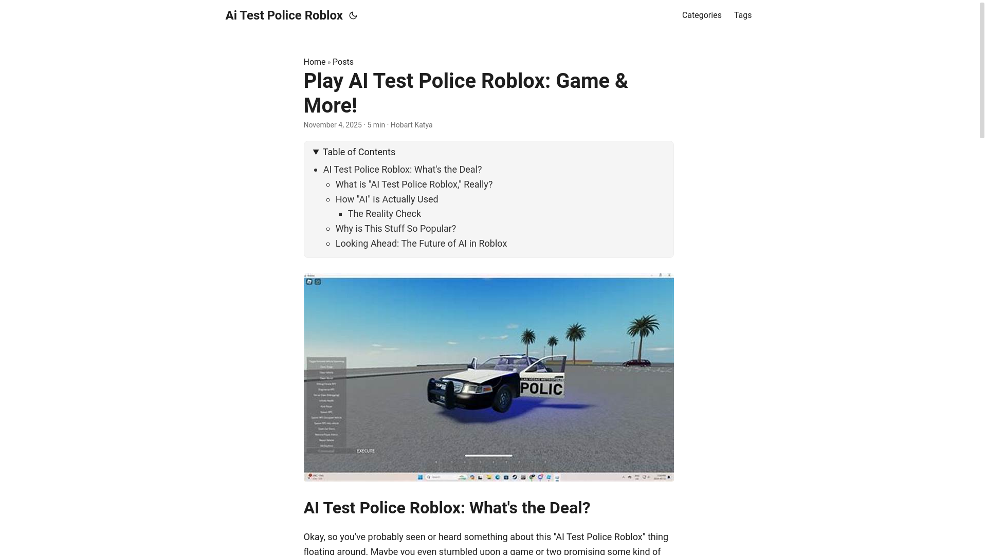 website screenshot of https://ai-test-police-roblox.pages.dev/