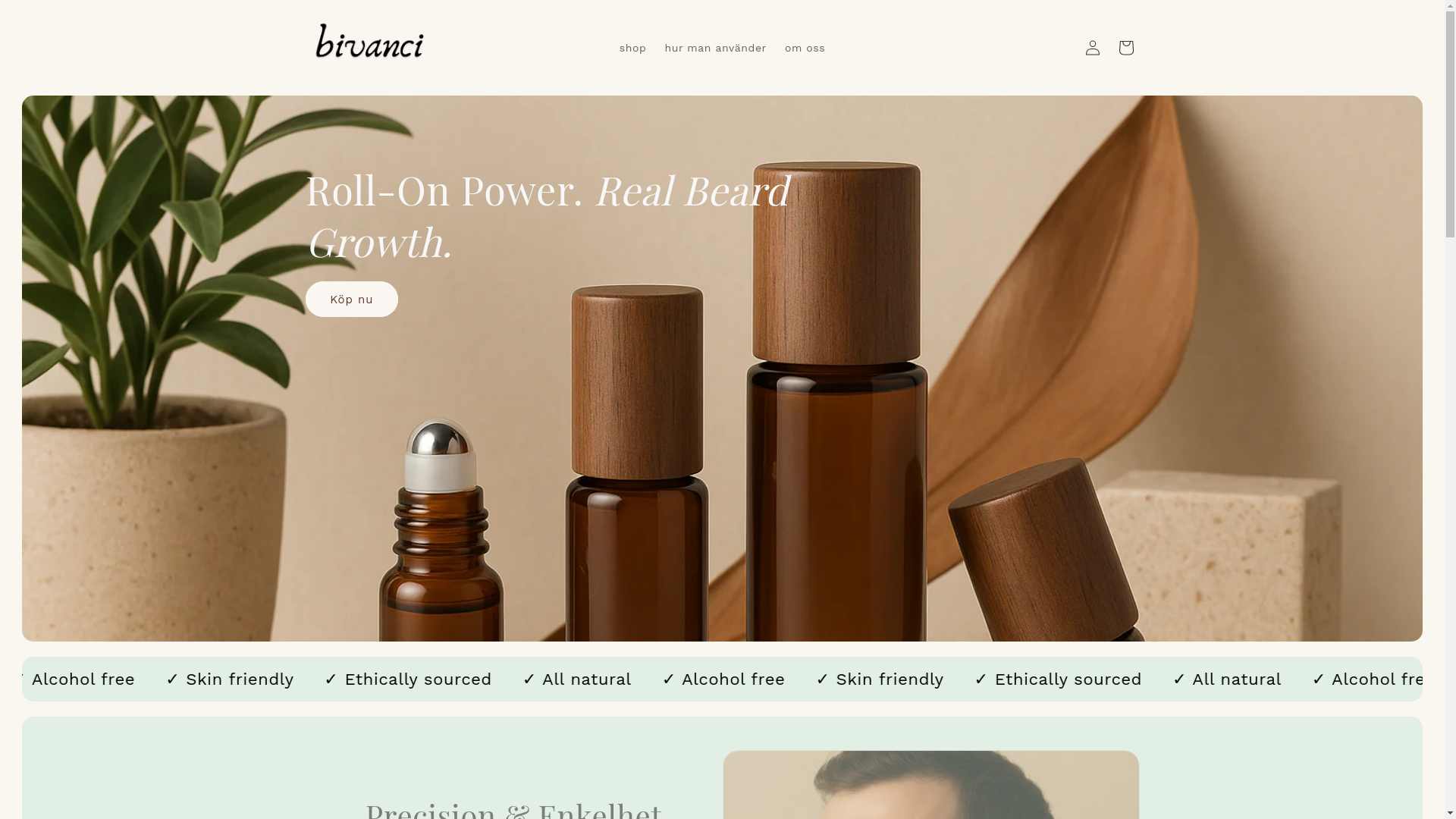 website screenshot of https://bivanci.se/