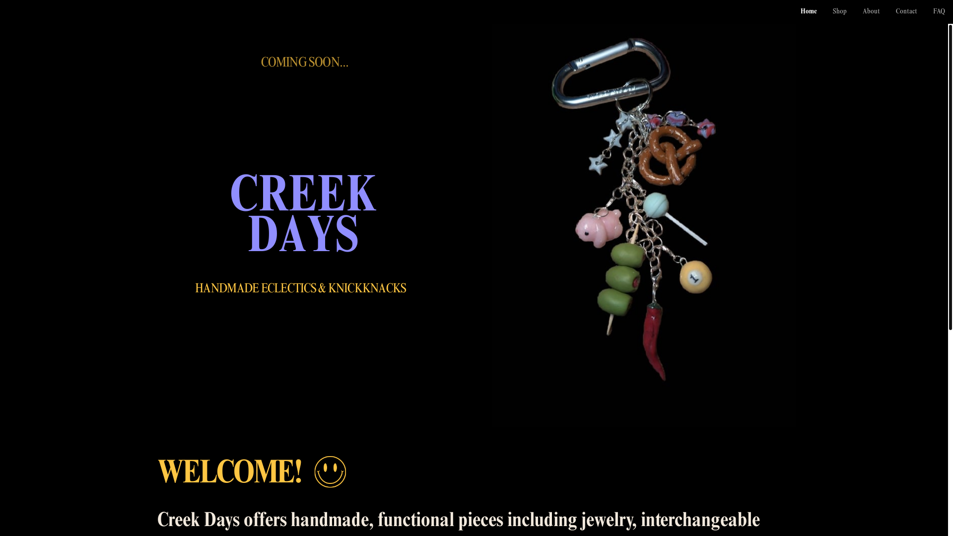 website screenshot of https://creekdayseclectics.com/