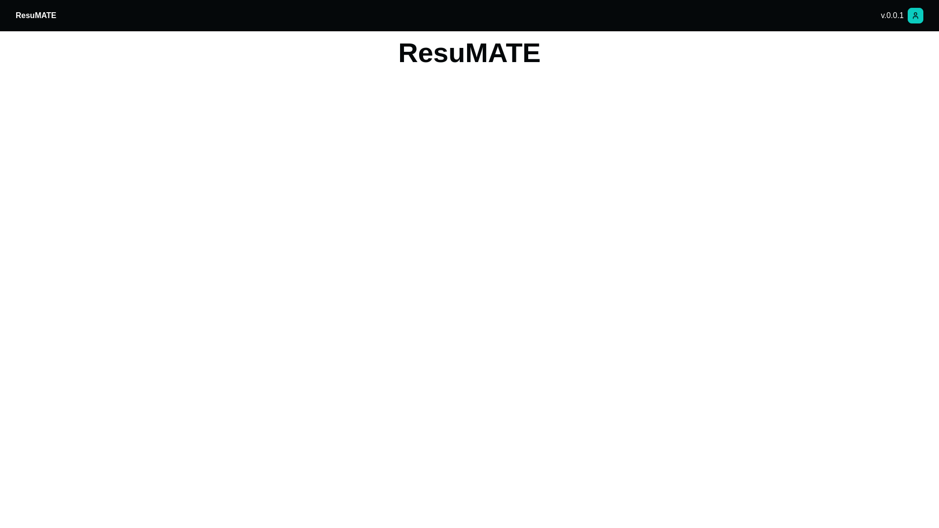 website screenshot of https://resumate-interface.pages.dev/
