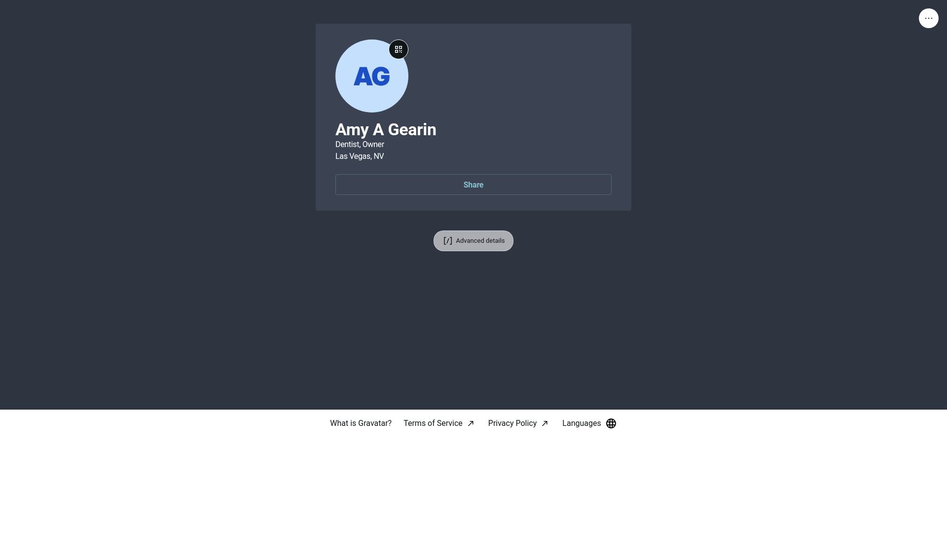 website screenshot of https://amyagearindmd.link/