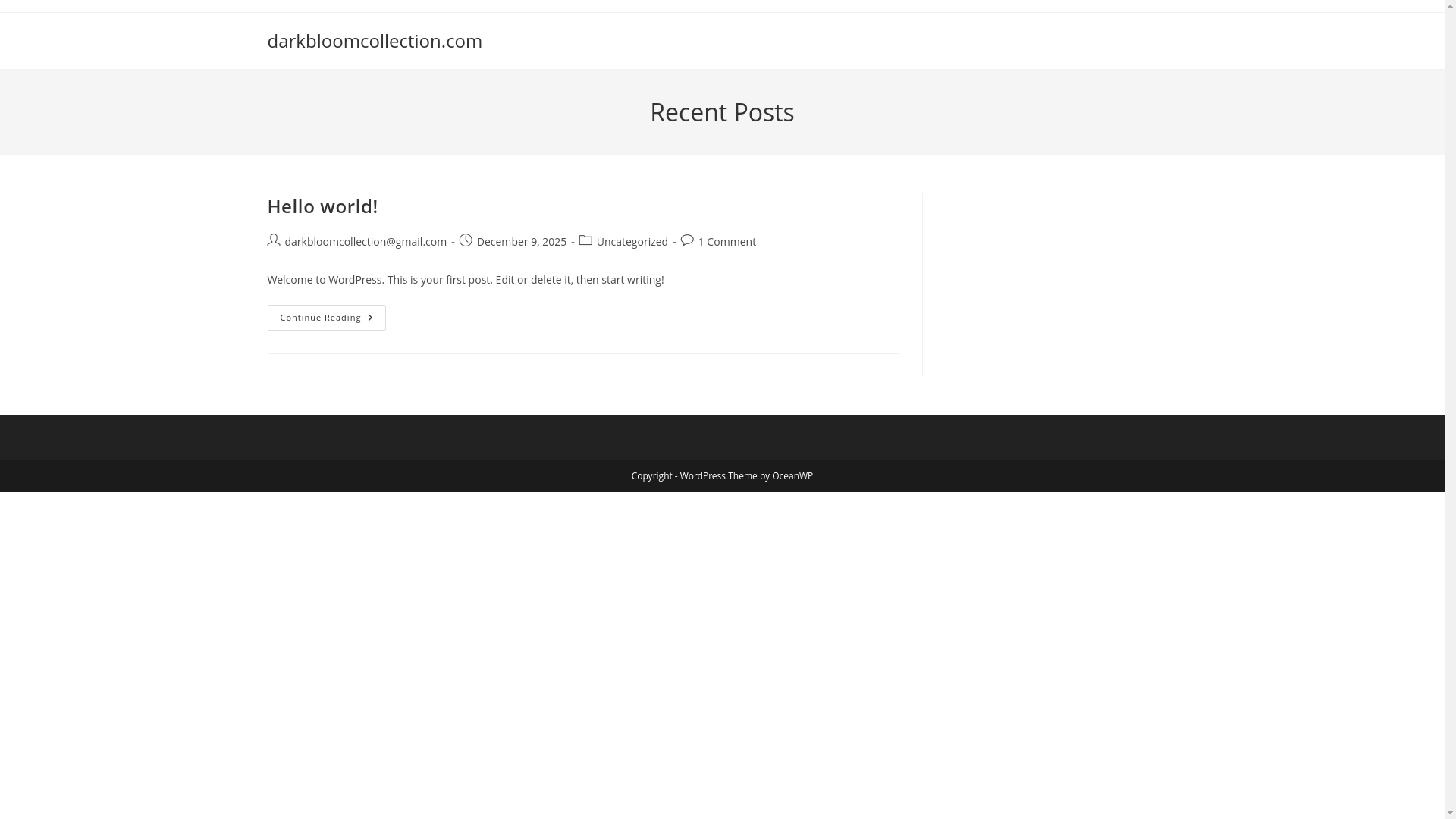 website screenshot of https://darkbloomcollection.com/