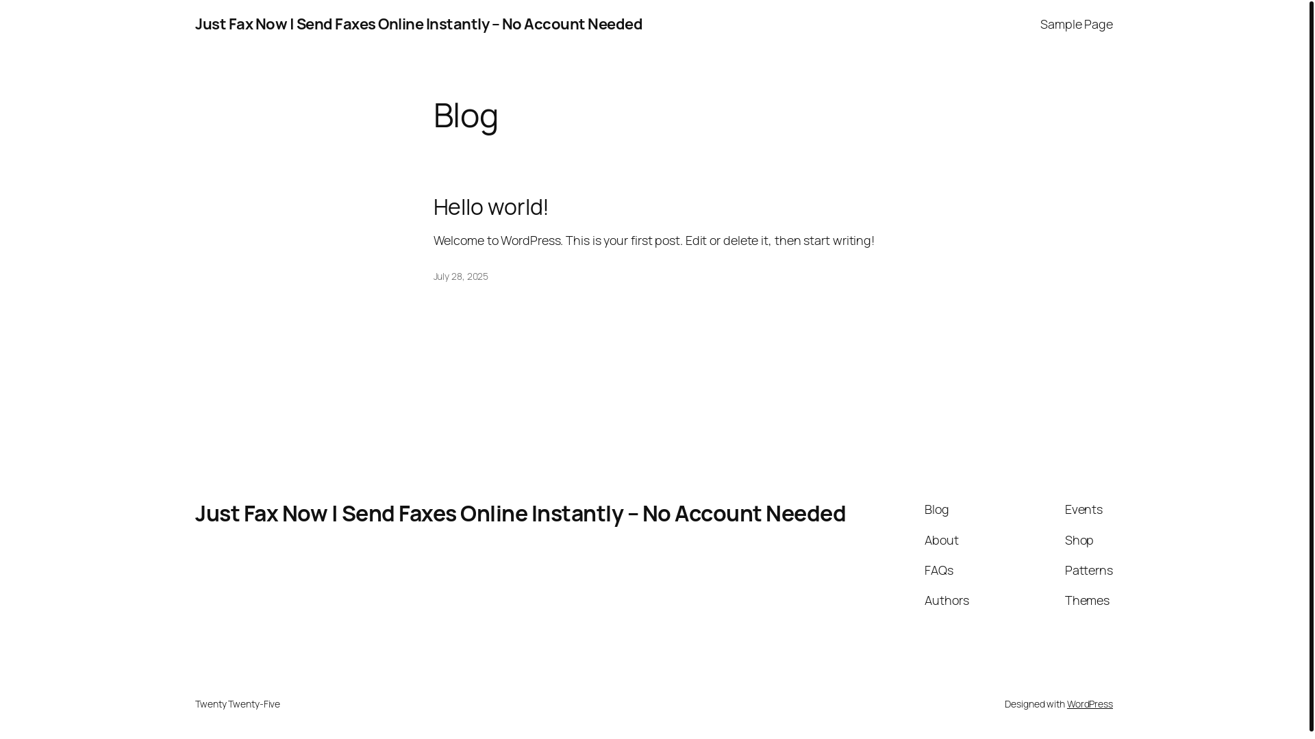website screenshot of https://justfaxnow.com/