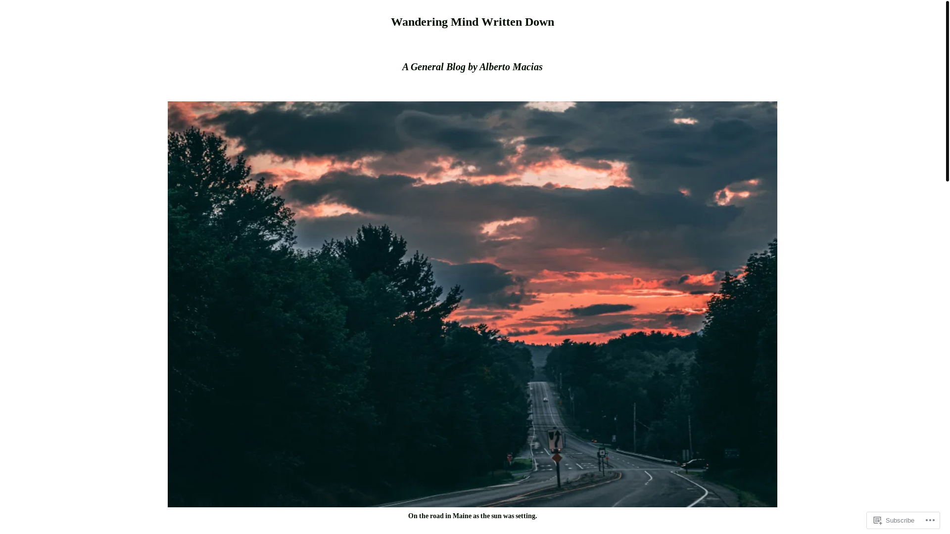 website screenshot of https://wanderingmindwrittendown.com/