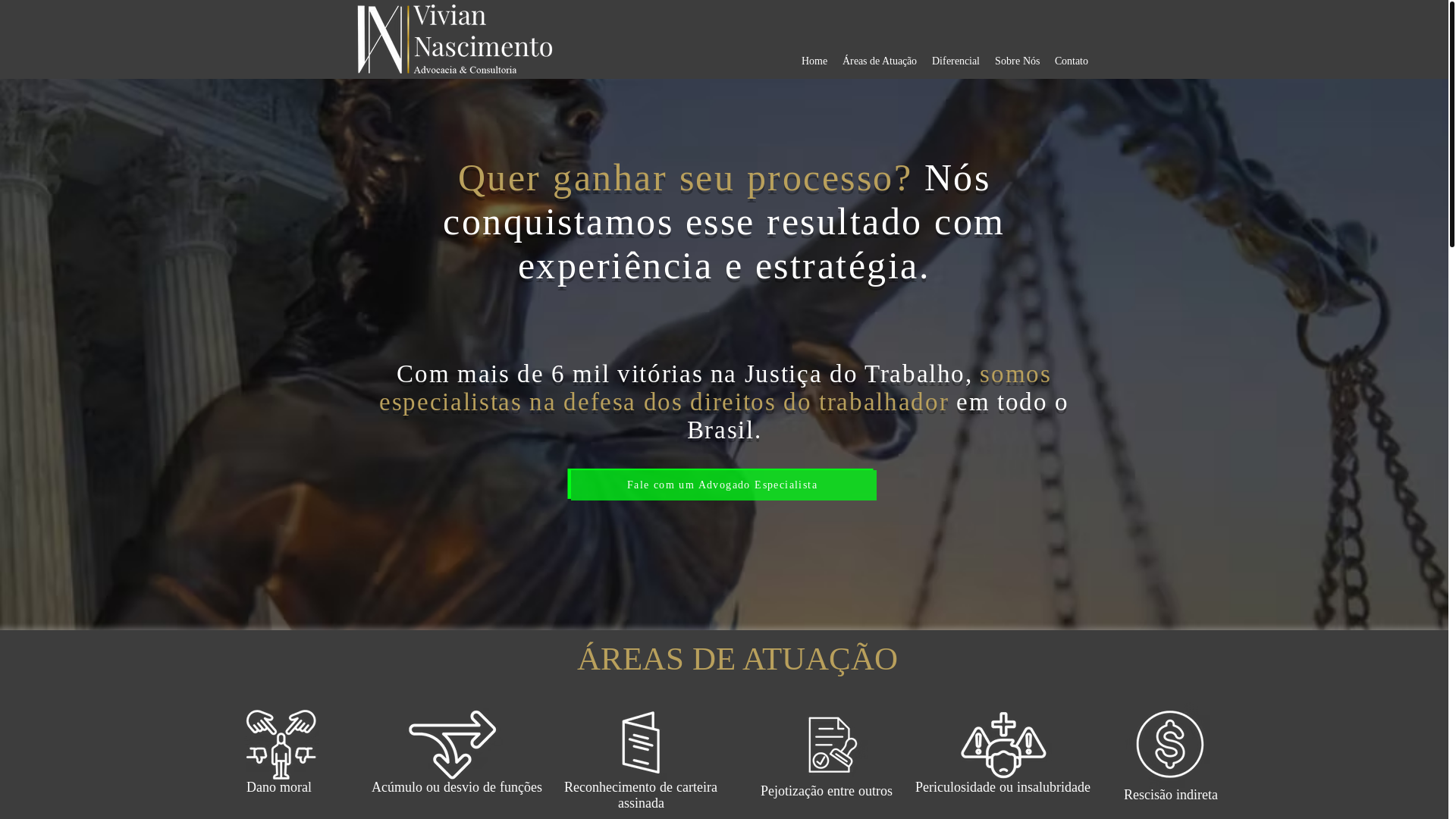 website screenshot of https://viviannascimentoadv.com.br/