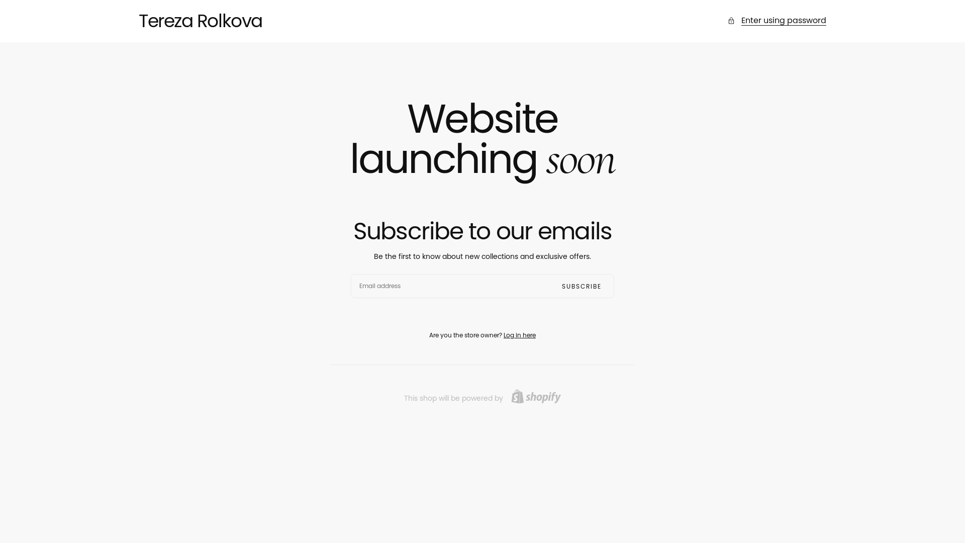 website screenshot of https://terezarolkova.com/