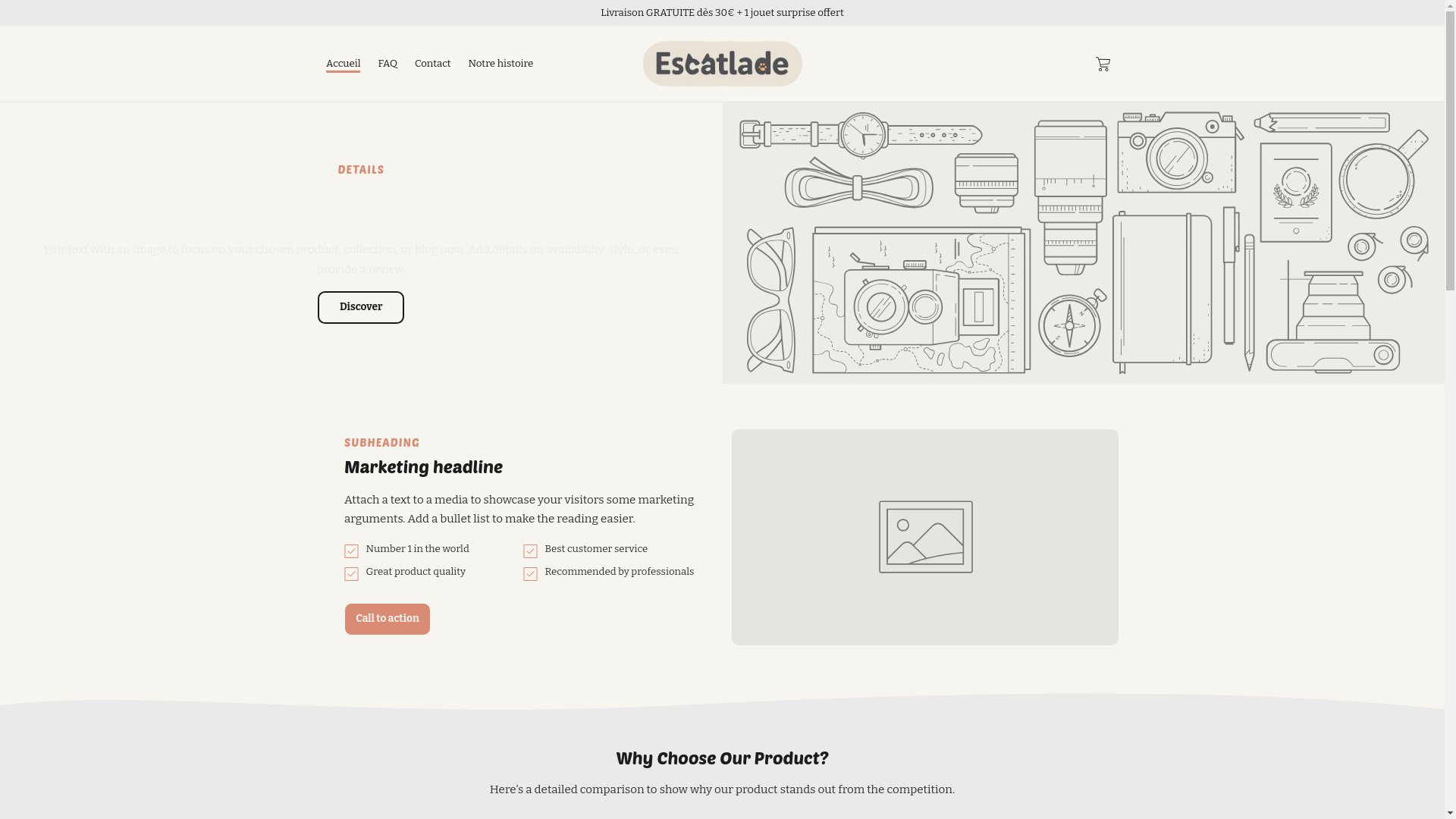 website screenshot of https://escatlade.com/