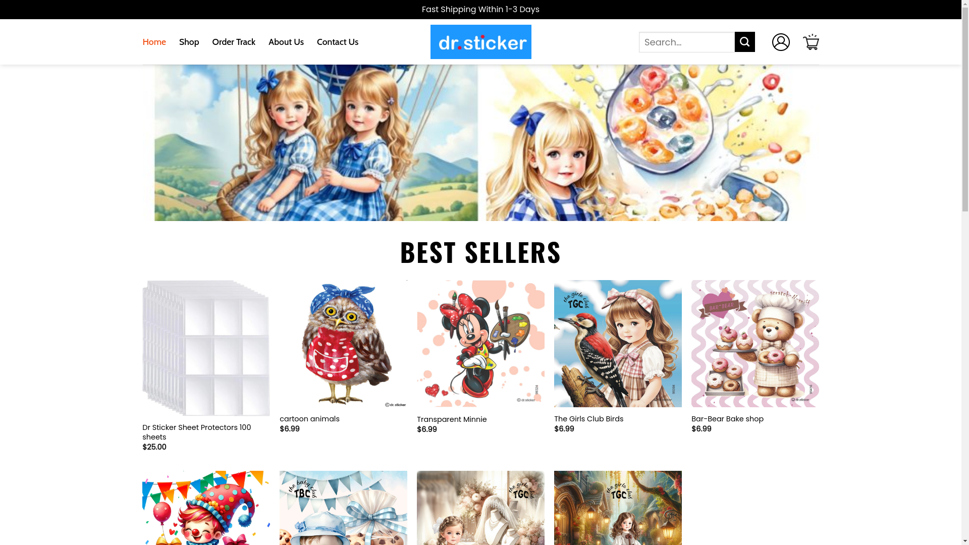 website screenshot of https://bestdrstickershop.shop/