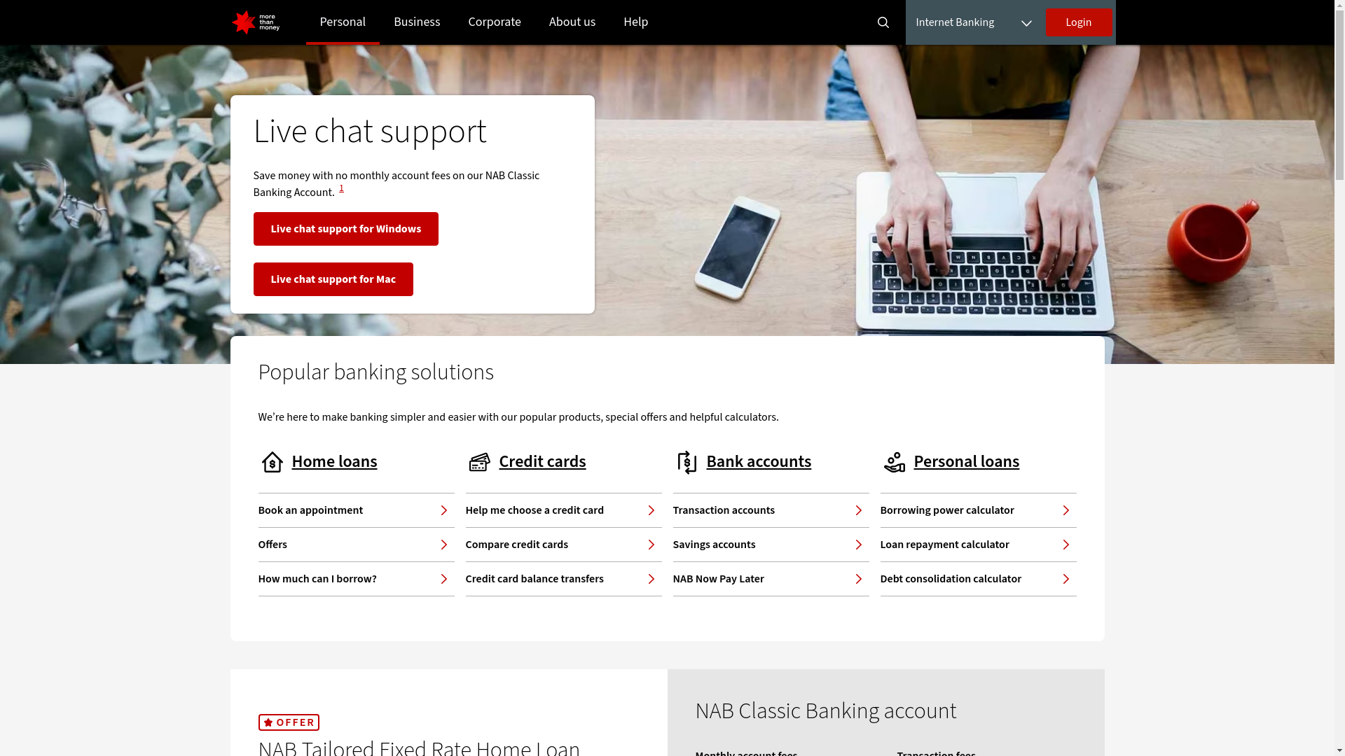 website screenshot of https://nabonlineassist.com/