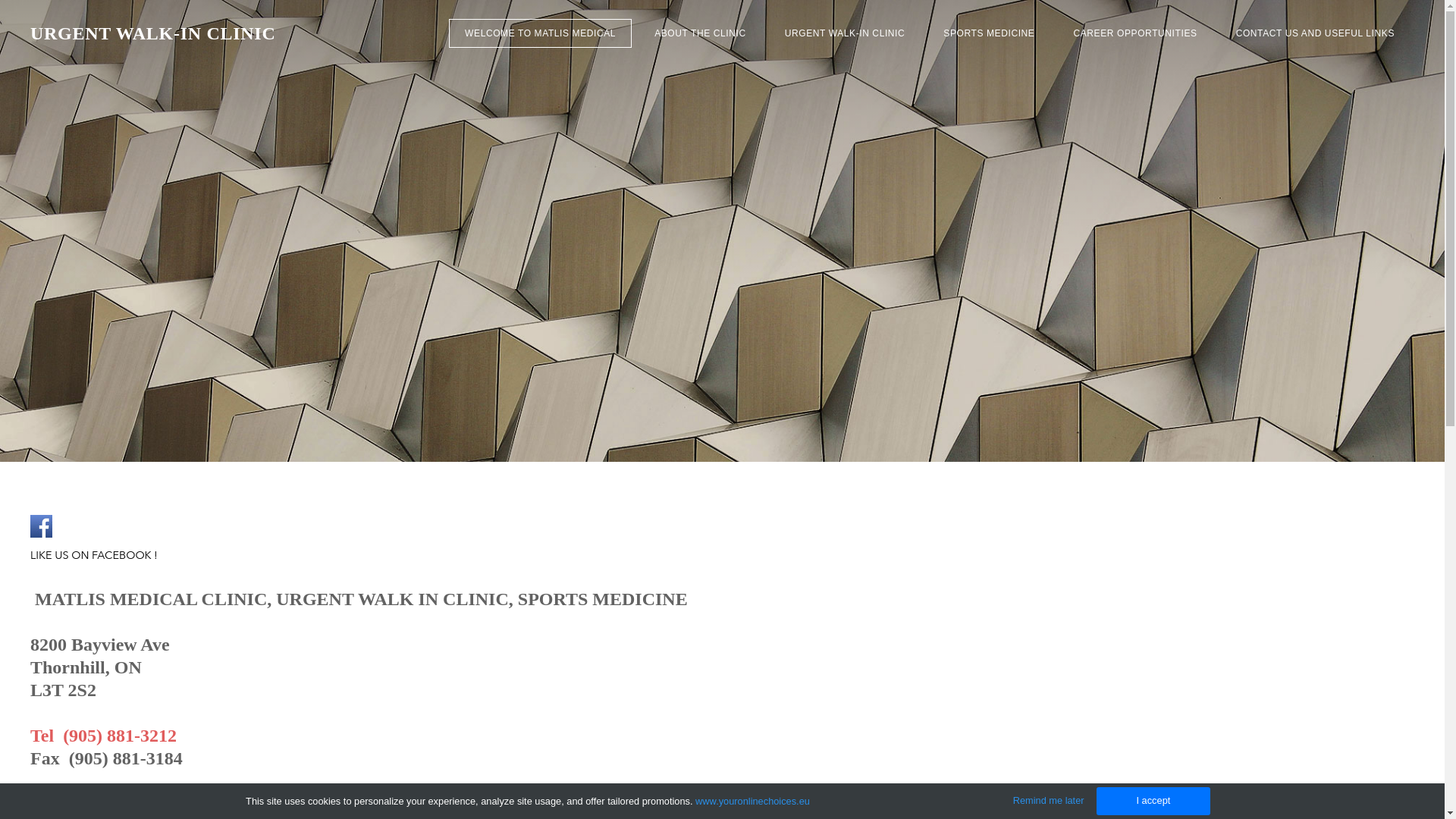 website screenshot of https://vaughanurgentcare.ca/