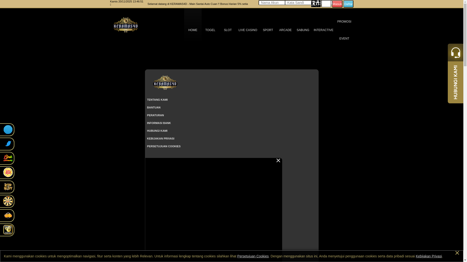 website screenshot of https://keramas4d.vip/