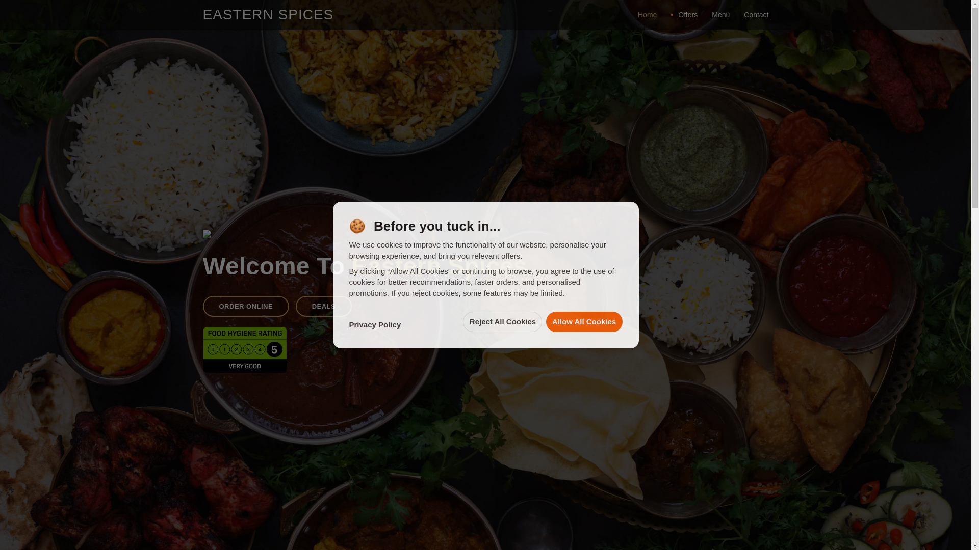 website screenshot of https://eastern-spices.co.uk/