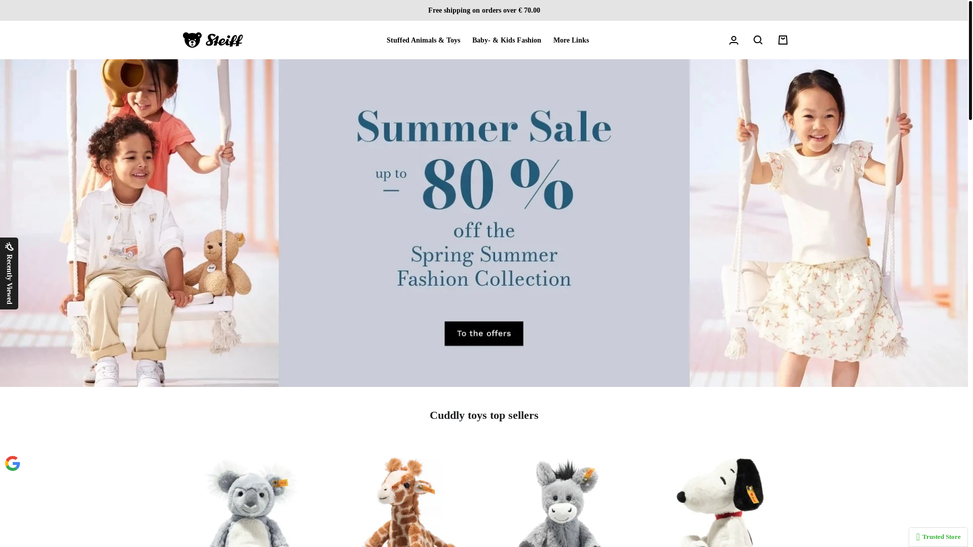 website screenshot of https://steiffen.shop/