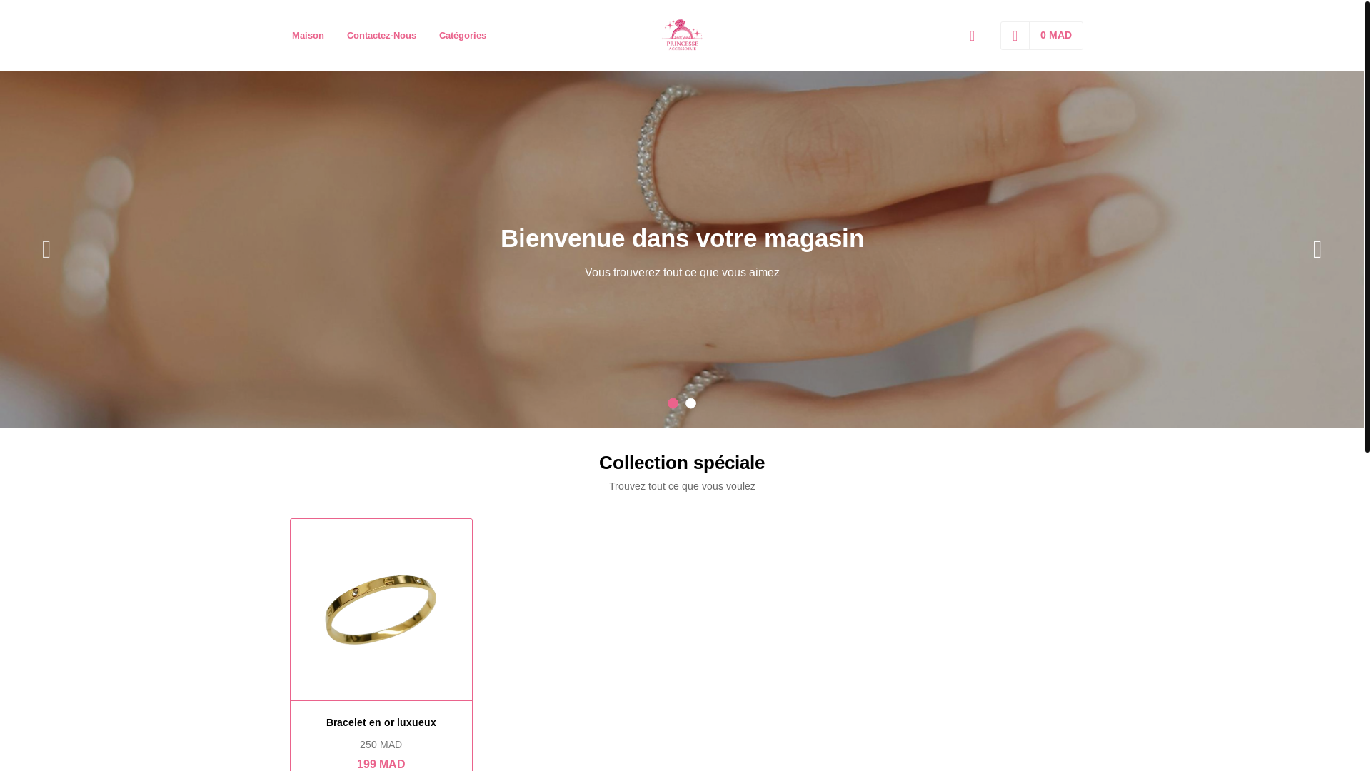website screenshot of https://princesseaccessoirie.shop/