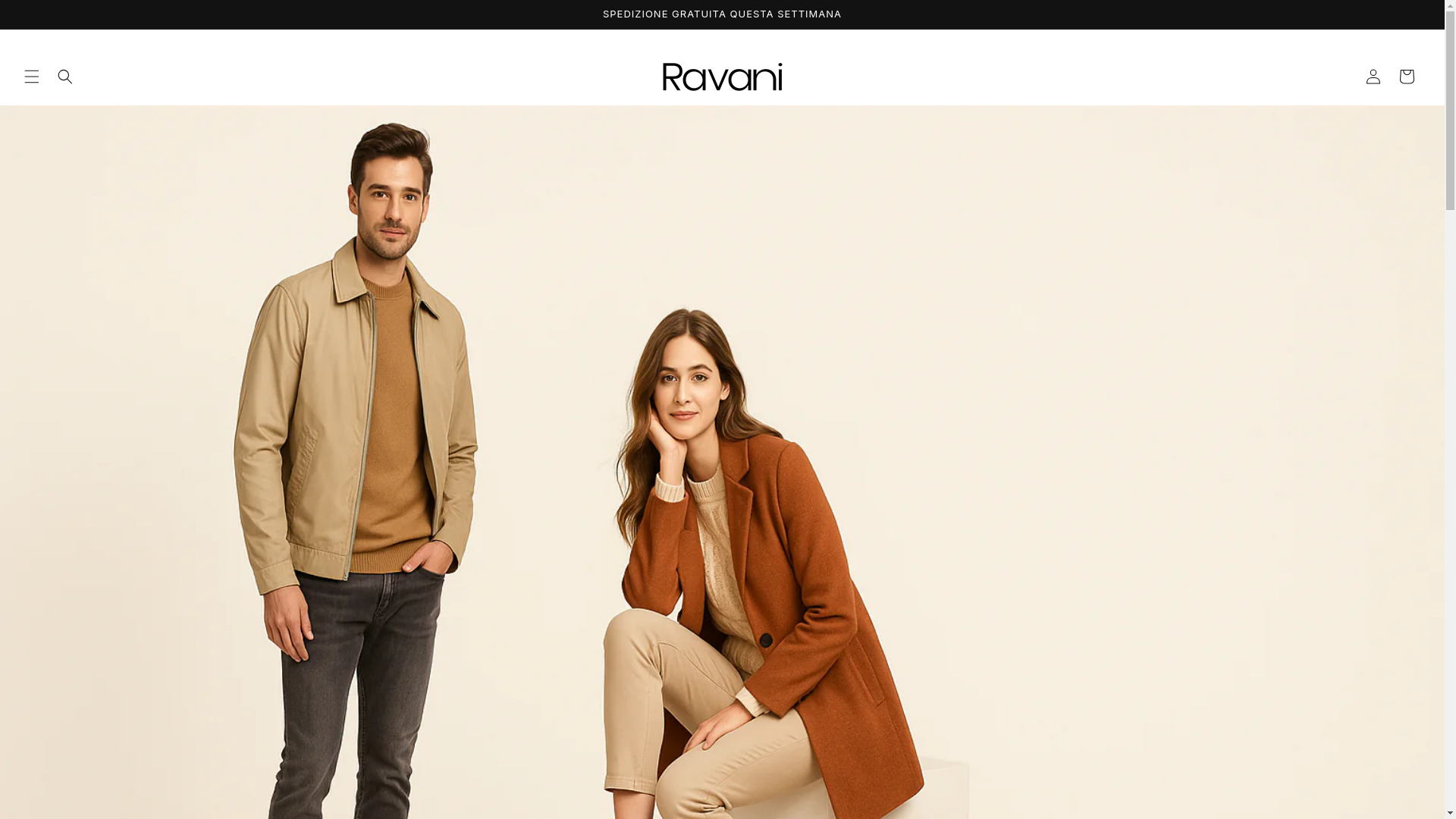 website screenshot of https://ravanispazio.shop/
