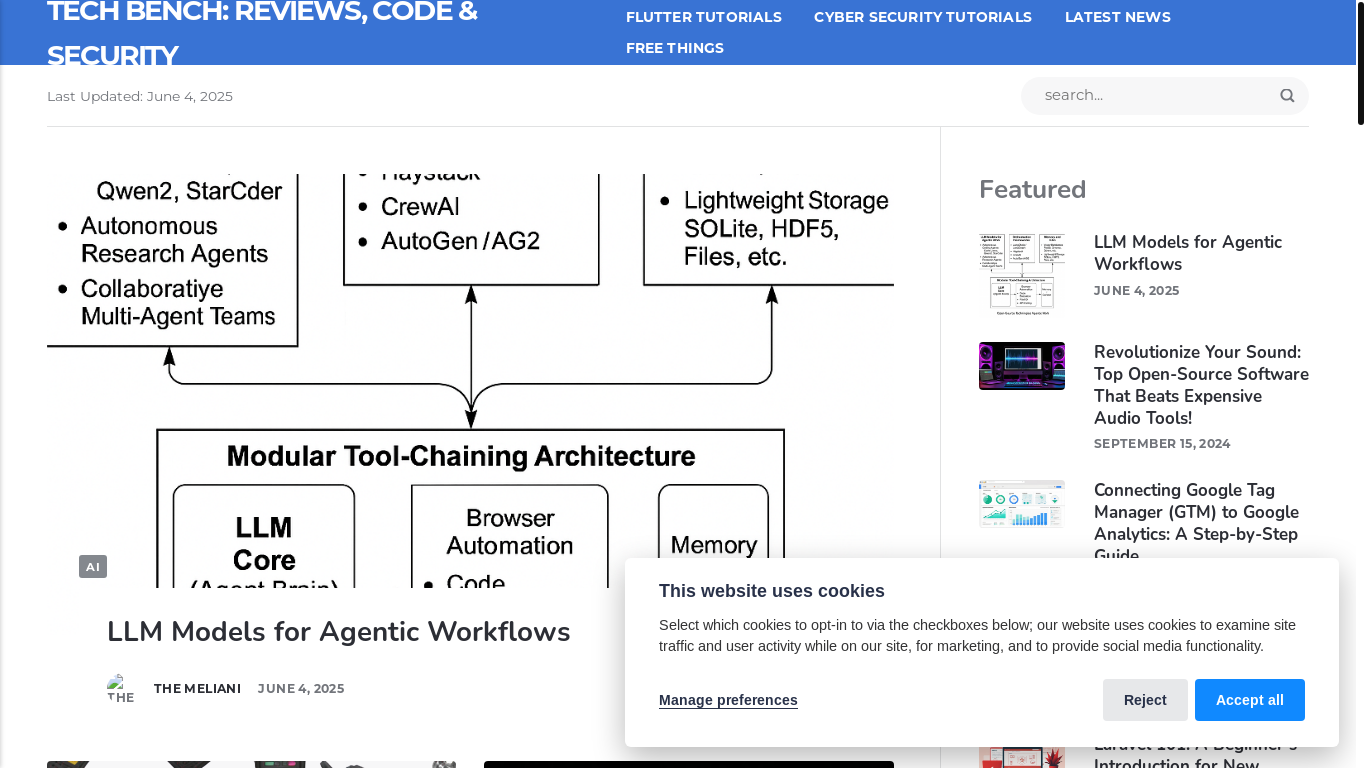 website screenshot of https://techbenchblog.pages.dev/