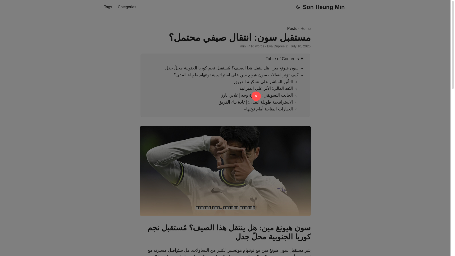website screenshot of https://son-heung-min.pages.dev/