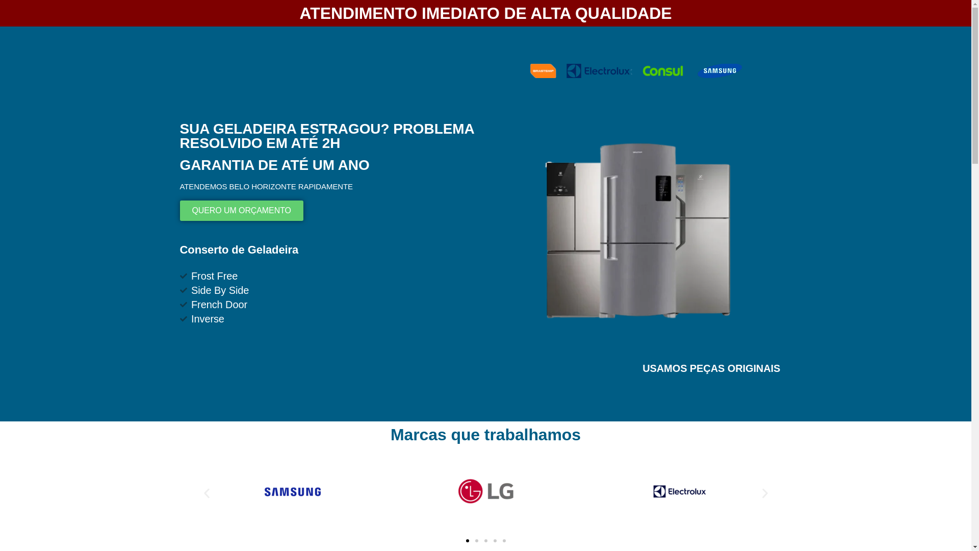 website screenshot of https://astemaqrefrigeracaobh.com.br/