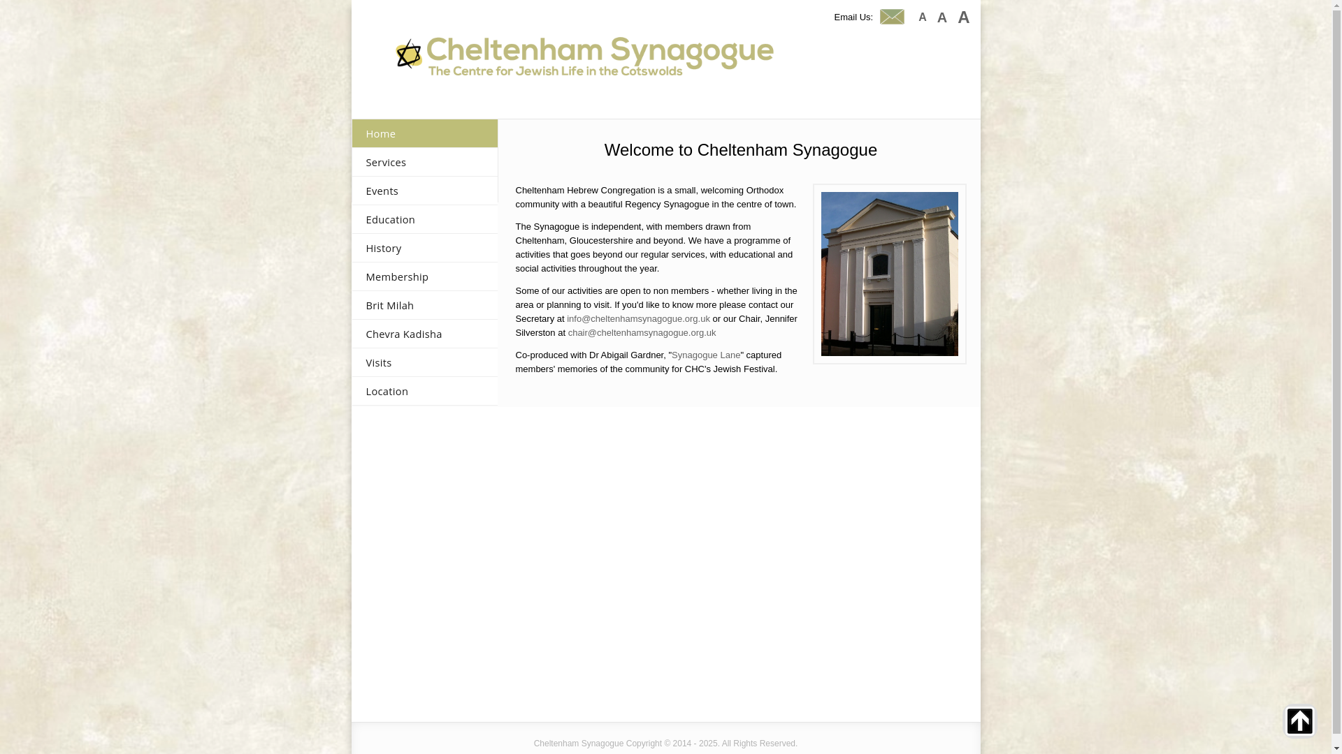 website screenshot of https://cheltenhamsynagogue.pages.dev/