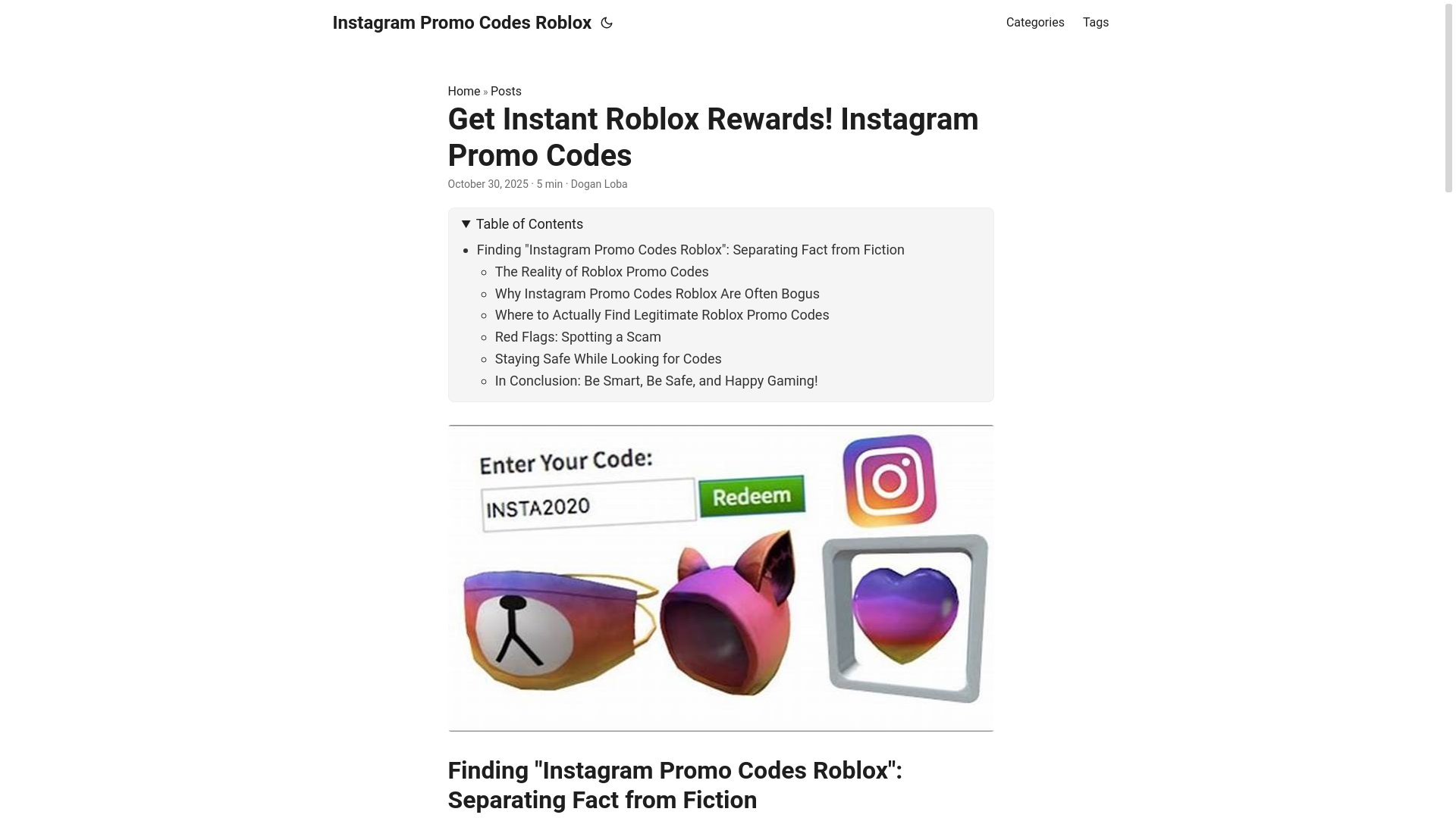 website screenshot of https://instagram-promo-codes-roblox.pages.dev/