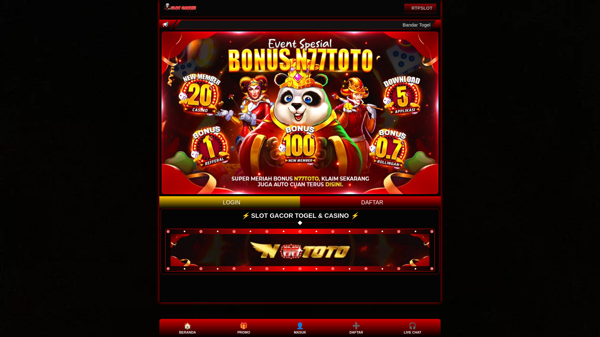 website screenshot of https://rajatotoslot.pages.dev/