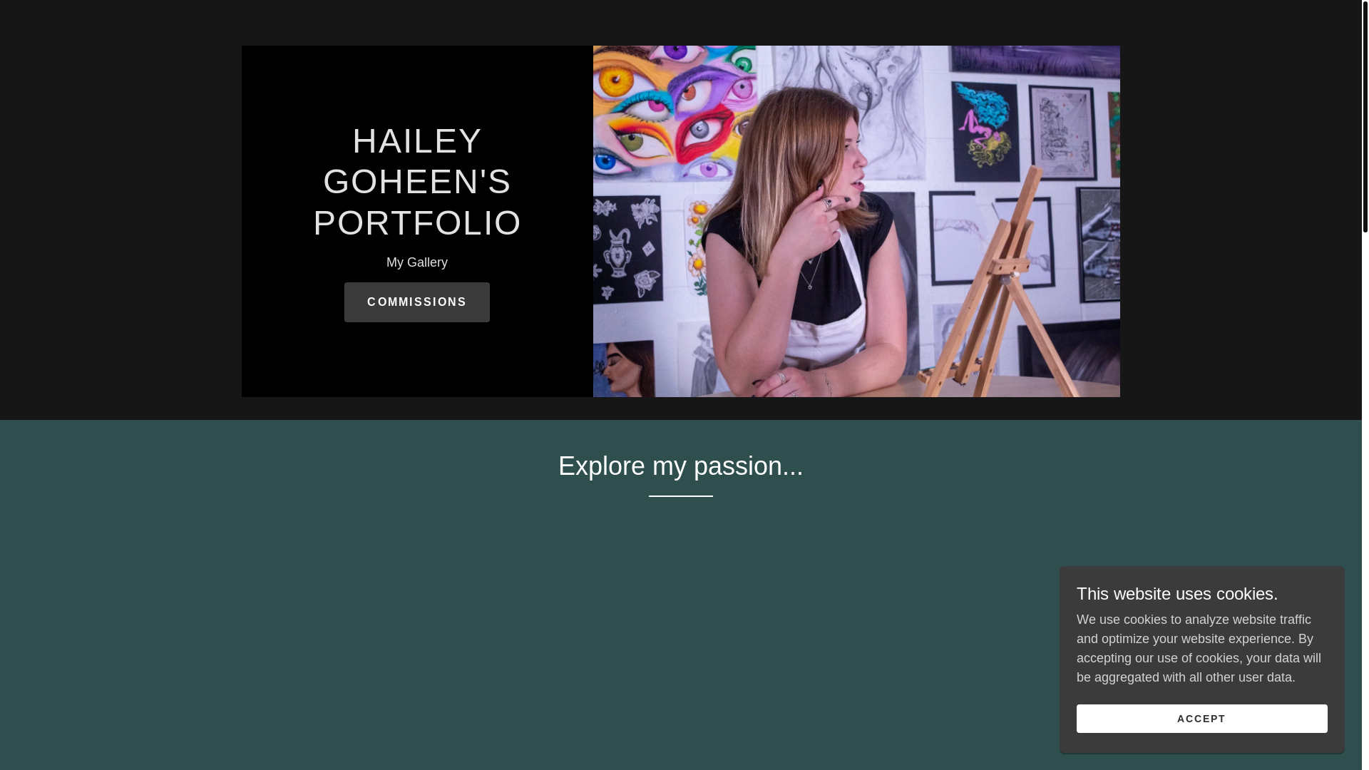 website screenshot of https://haileygoheen-art.com/
