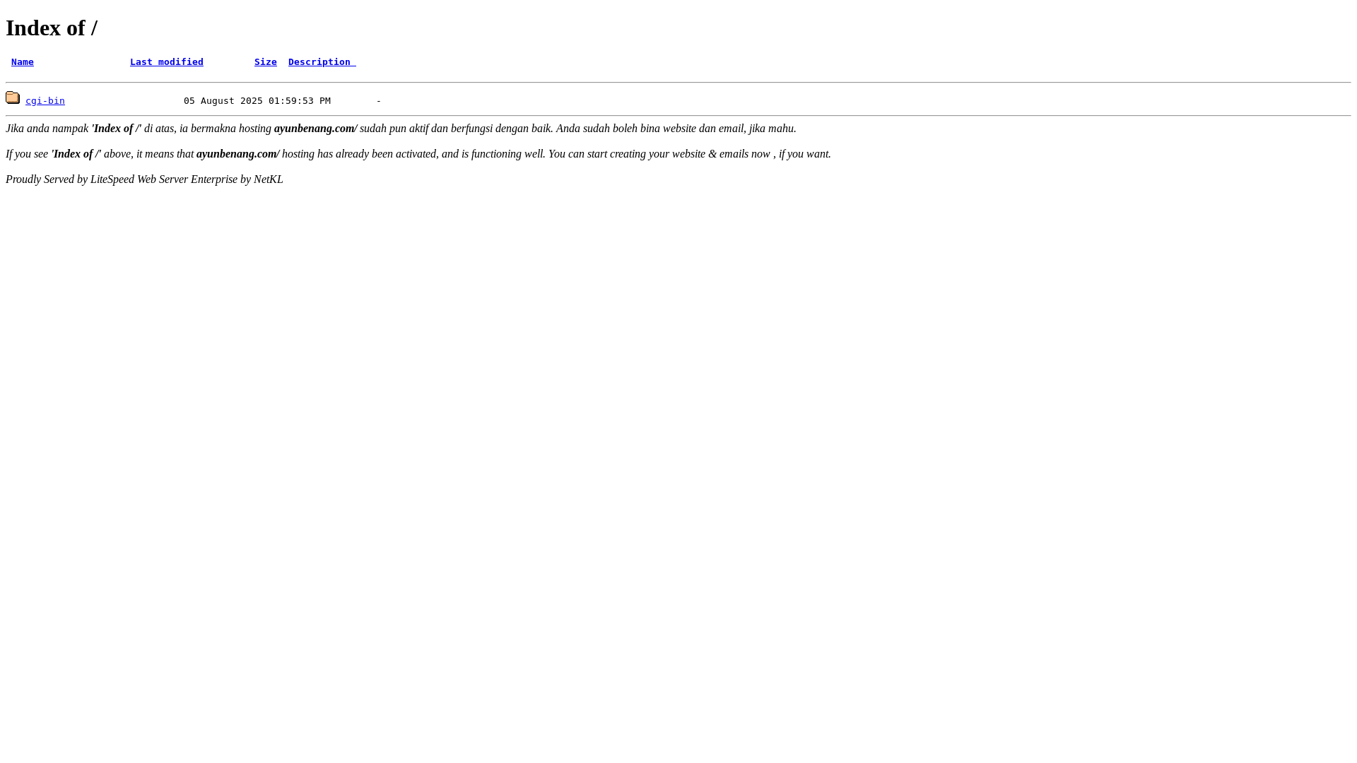 website screenshot of https://ayunbenang.com/