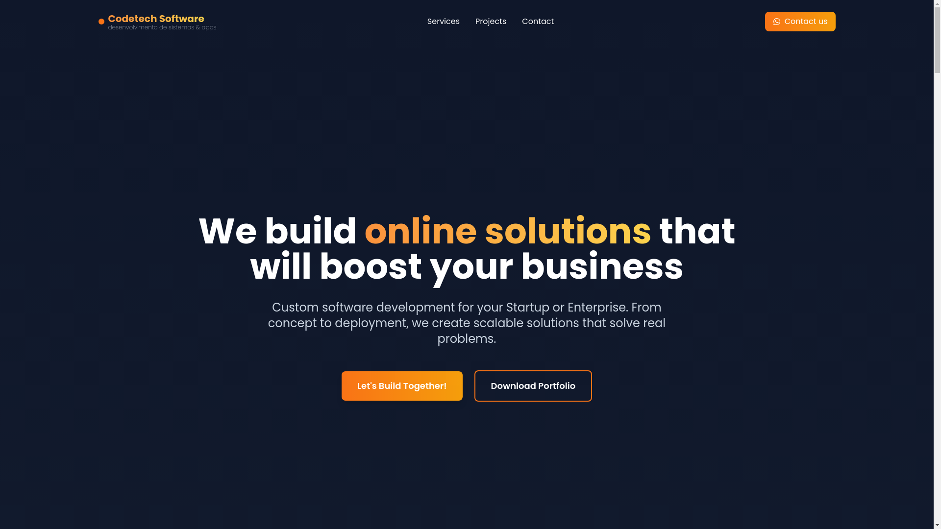 website screenshot of https://codetechsoftware.lat/