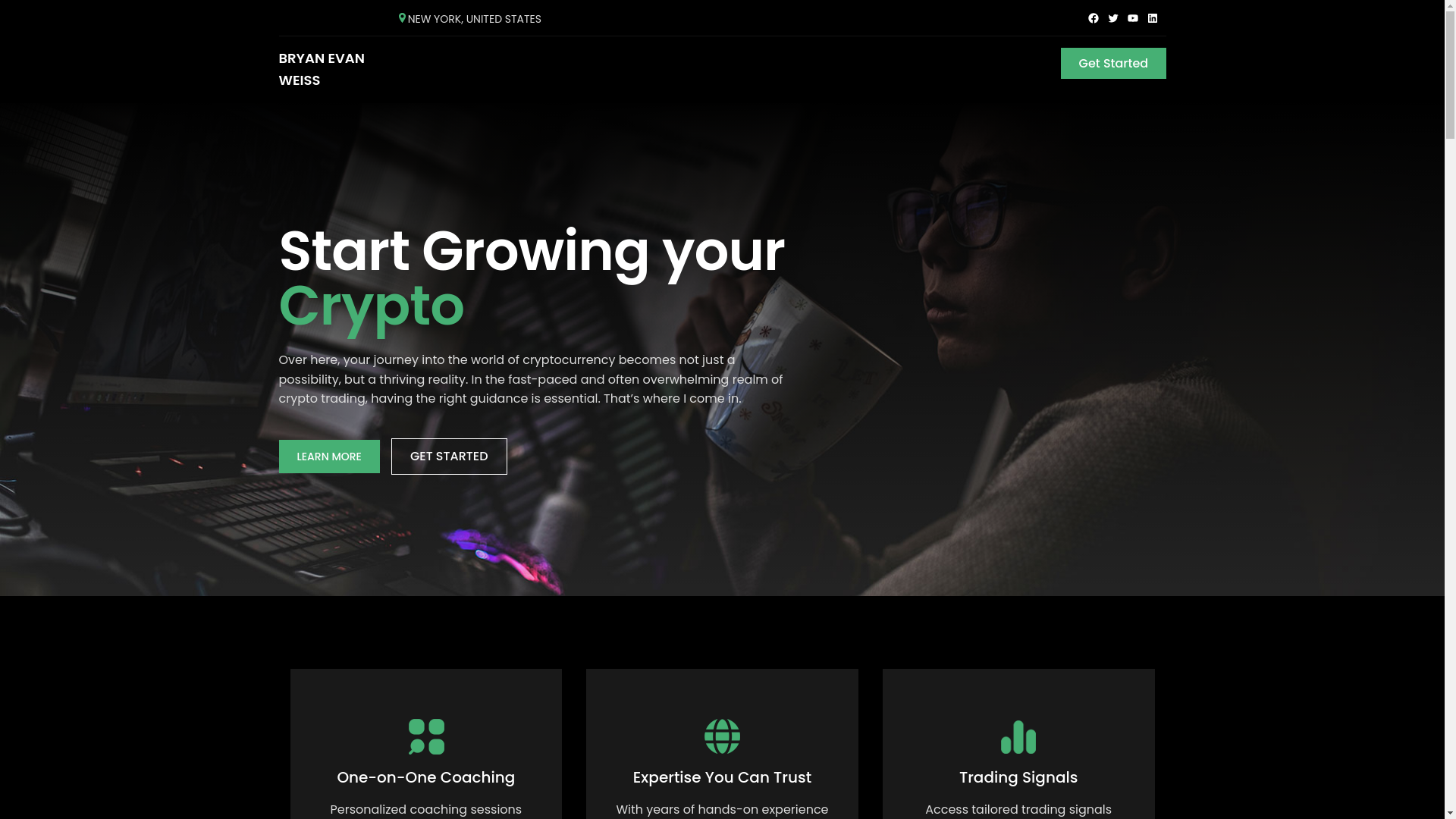 website screenshot of https://bryanevan.com/