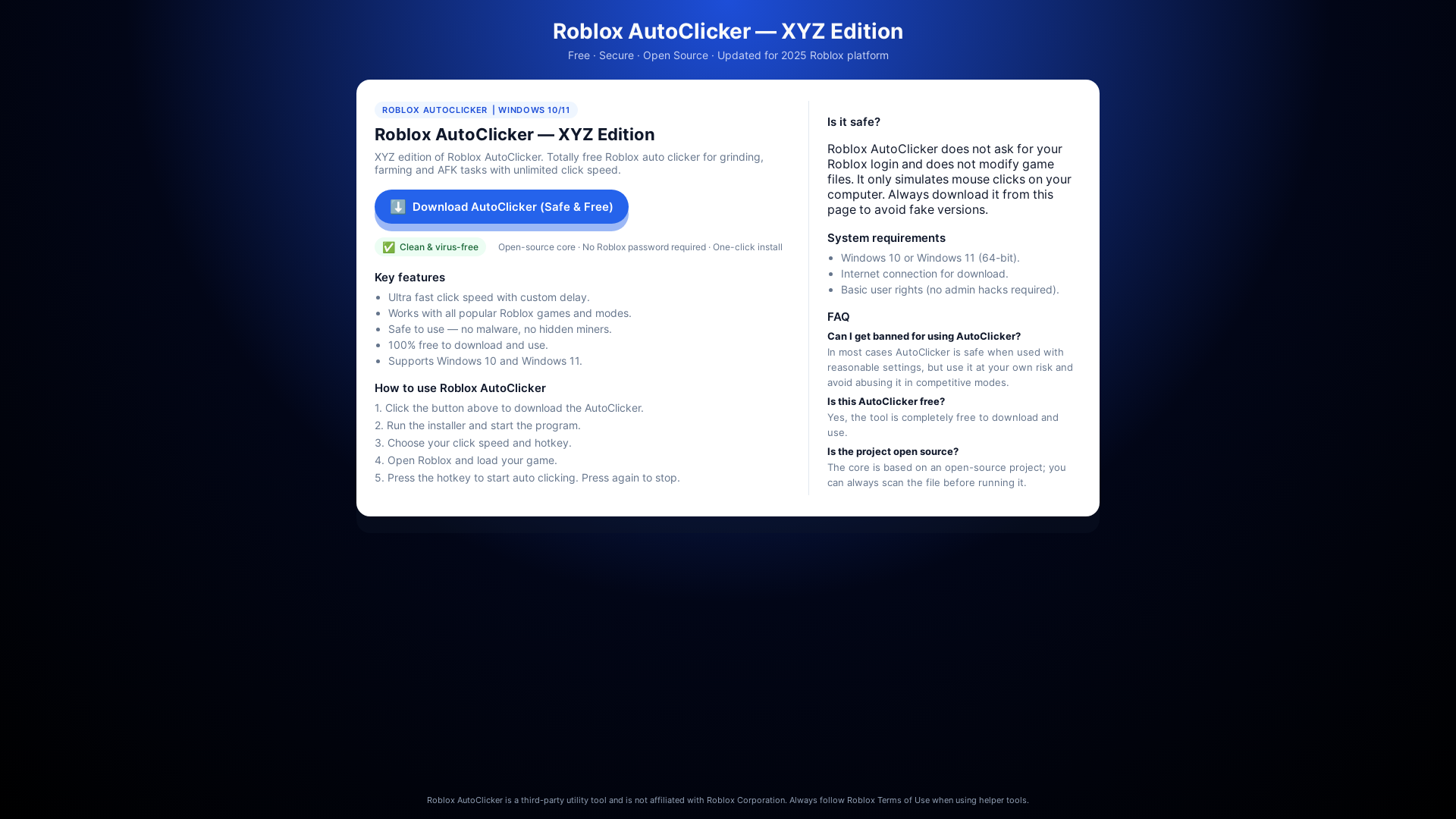 website screenshot of https://robloxautoclickerpro.xyz/