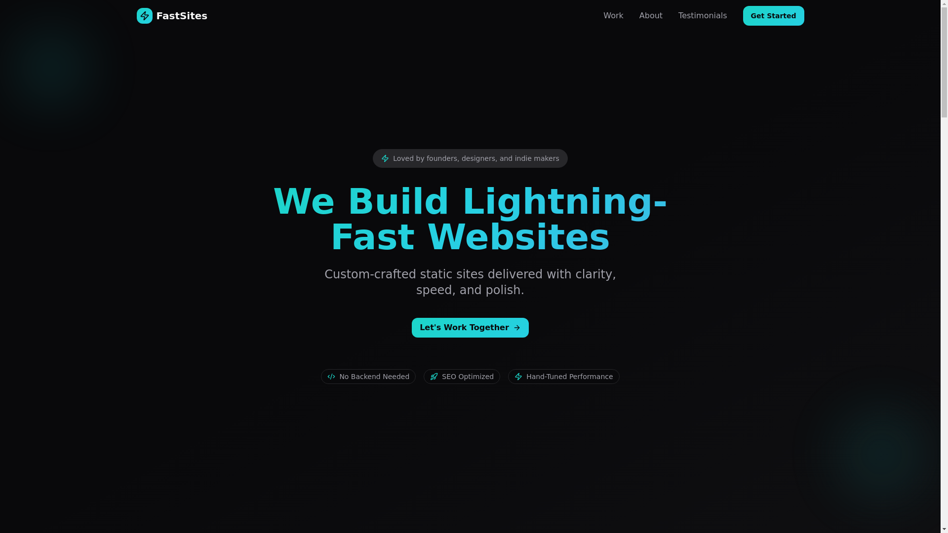 website screenshot of https://fastsites.pages.dev/