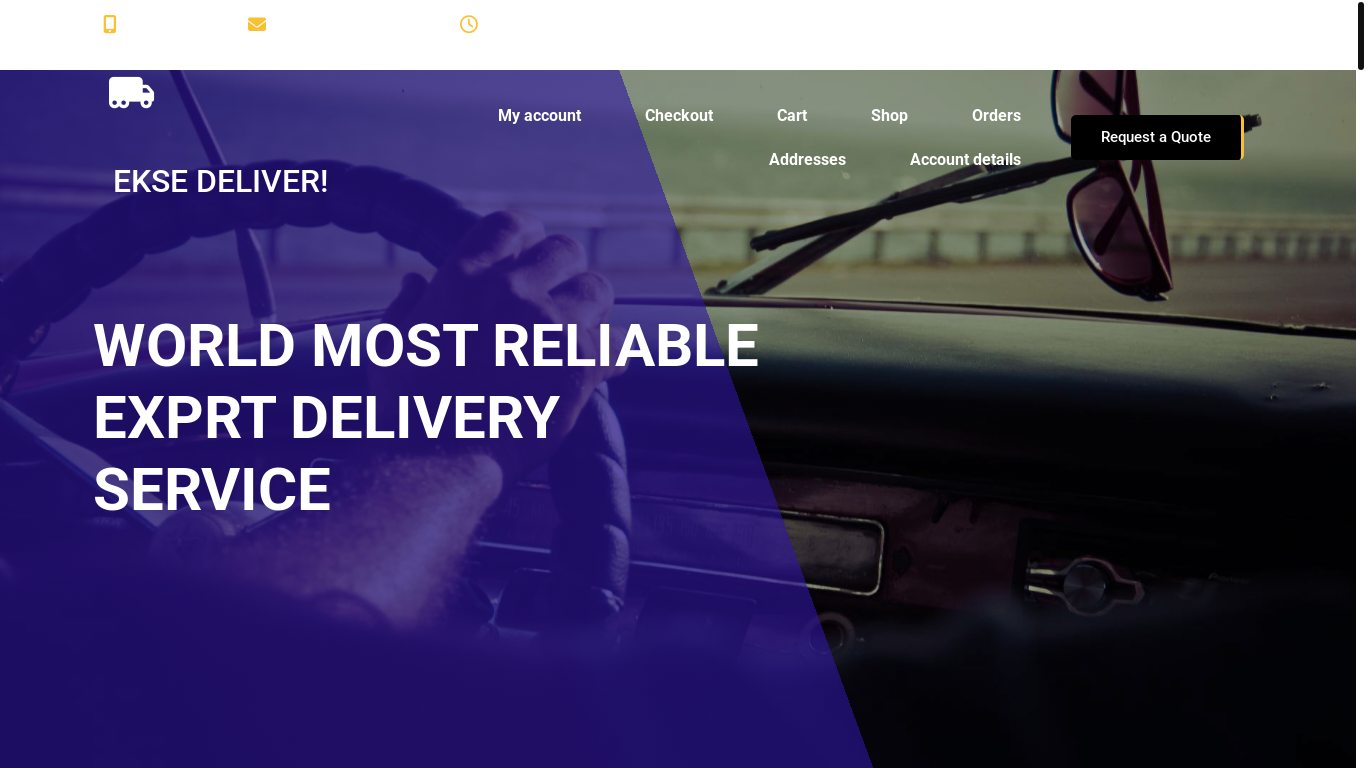 website screenshot of https://eksedeliver.co.za/