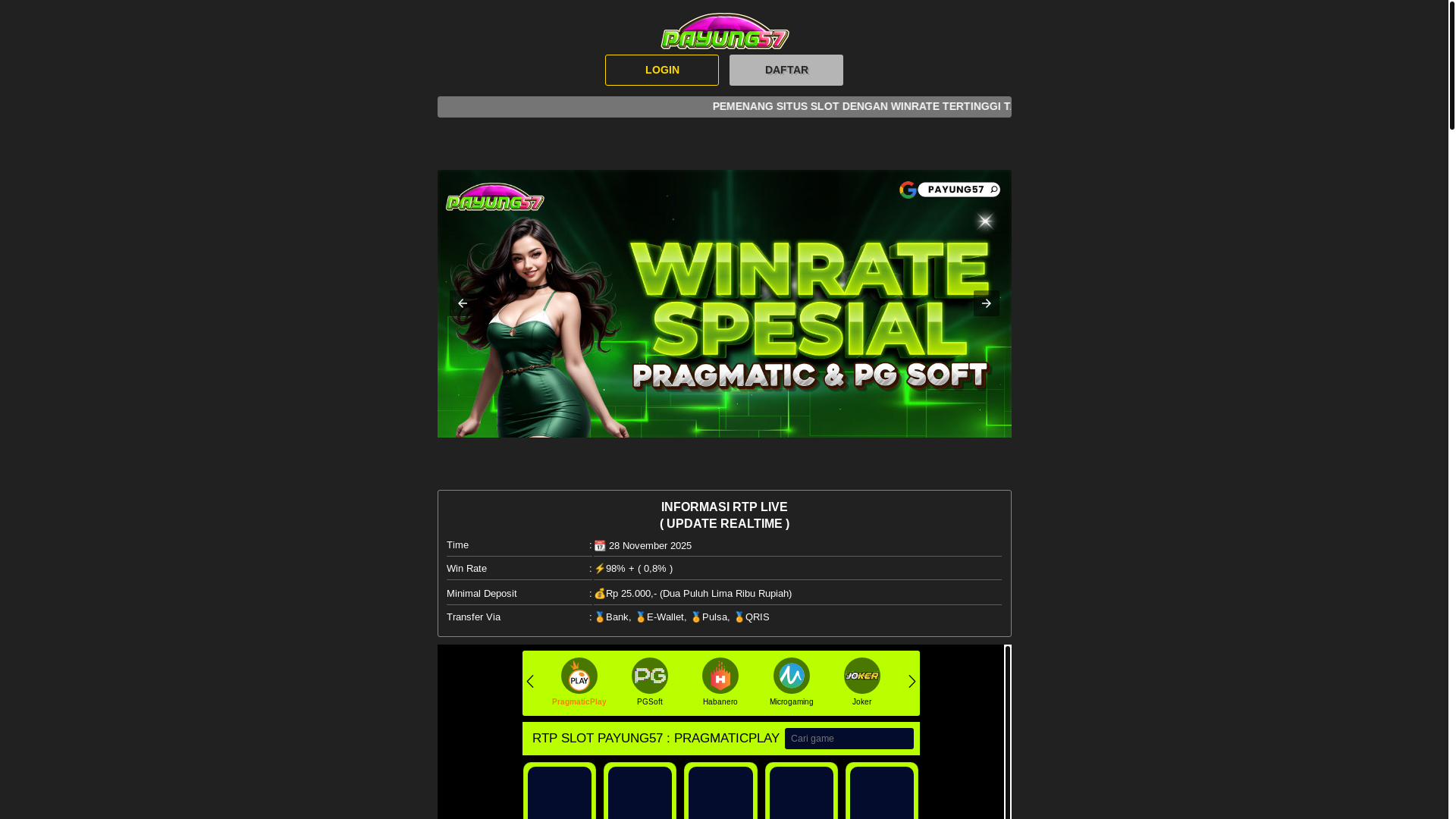 website screenshot of https://rtp-payung57.pages.dev/