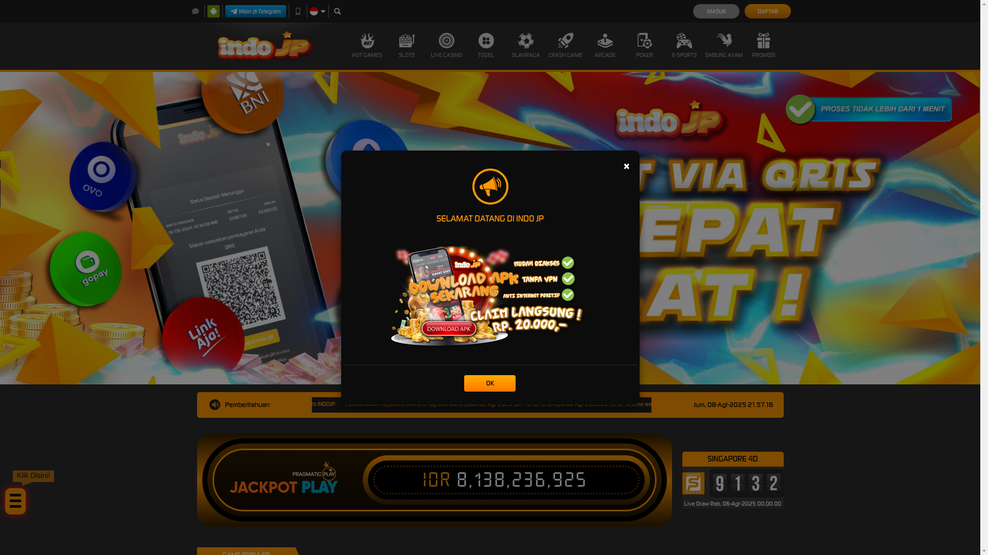 website screenshot of https://indoojack.website/