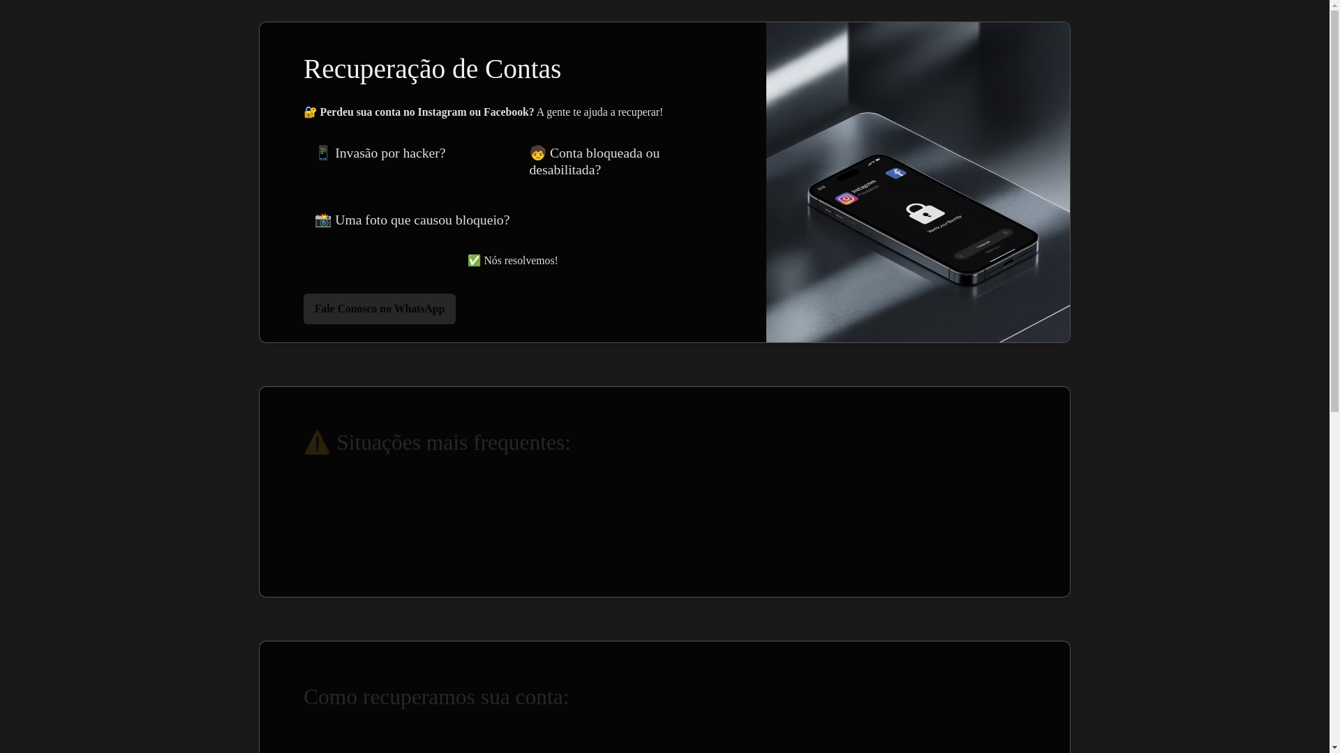 website screenshot of https://recuperosuaconta.com.br/