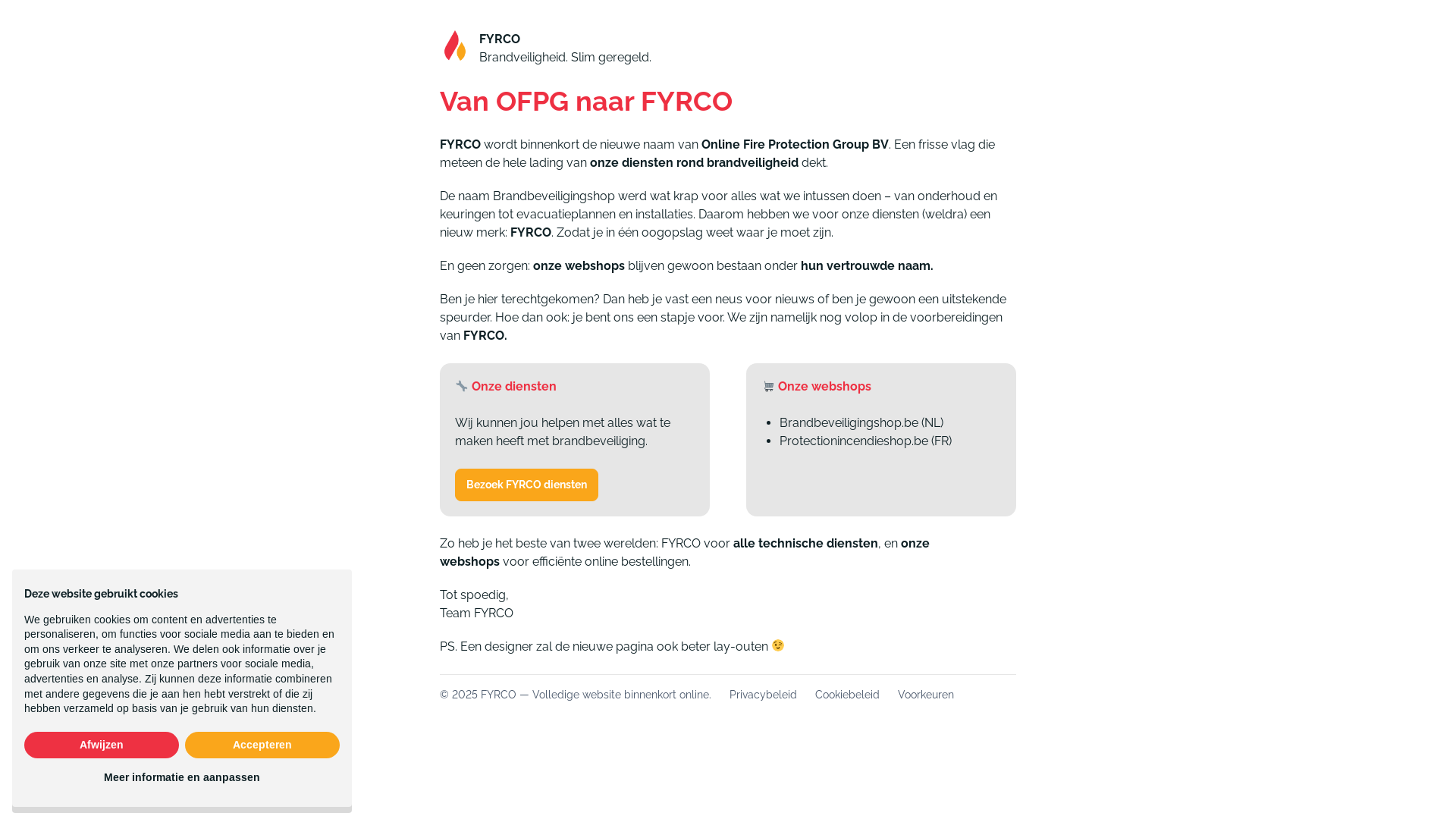 website screenshot of https://noodverlichting-onderhoud.be/