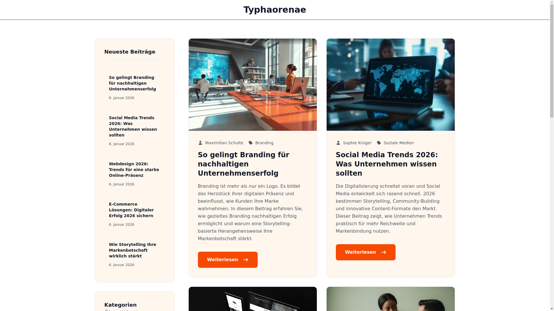 website screenshot of https://typhaorenae.com/
