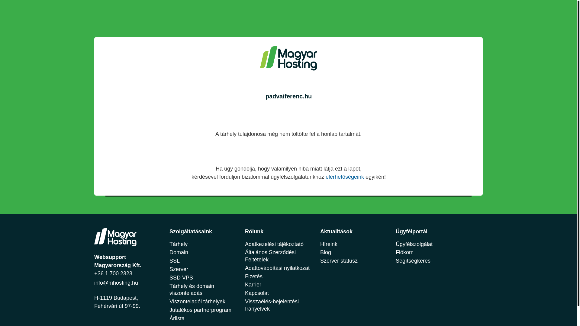 website screenshot of https://padvaiferenc.hu/