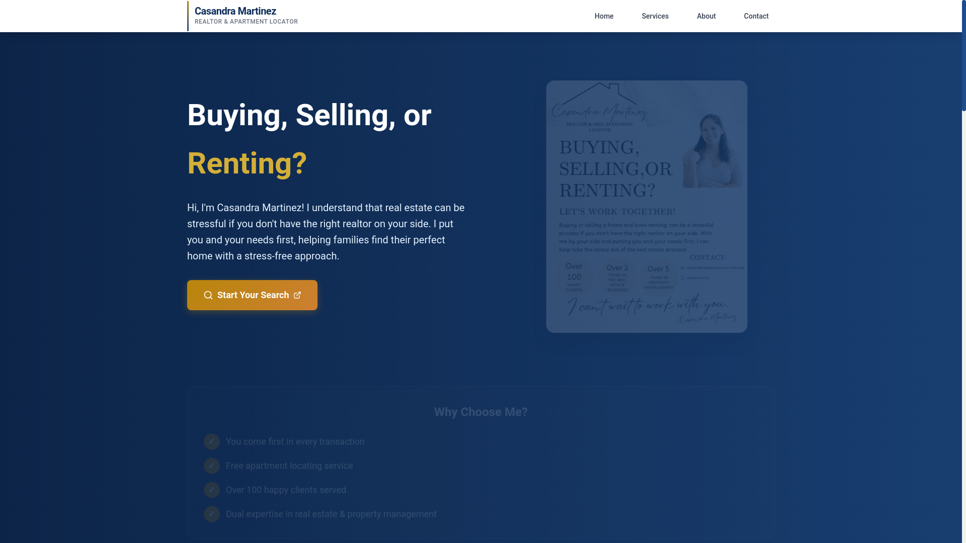 website screenshot of https://casandrafindshomes.com/