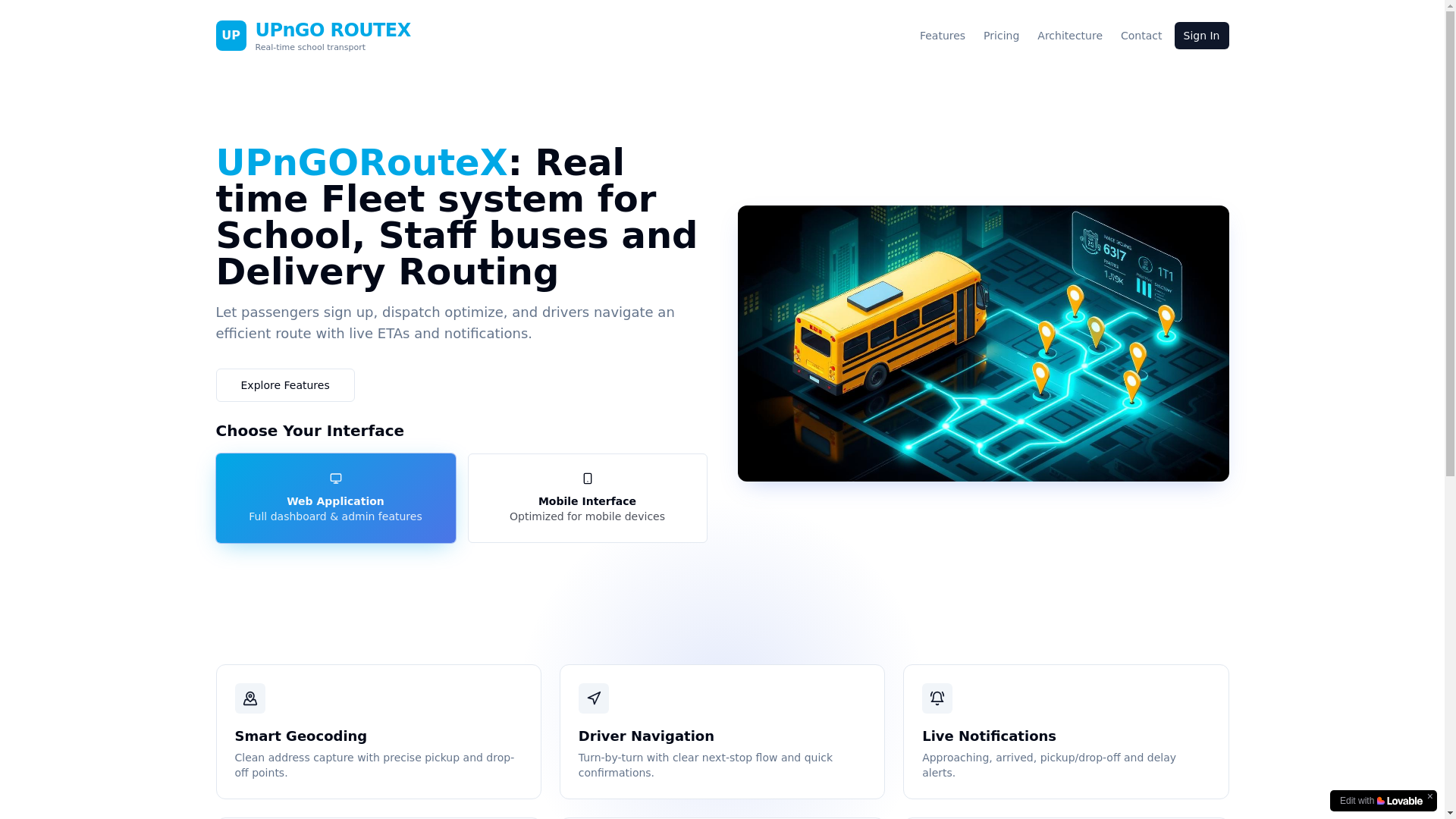 website screenshot of https://upngoroutex.com/