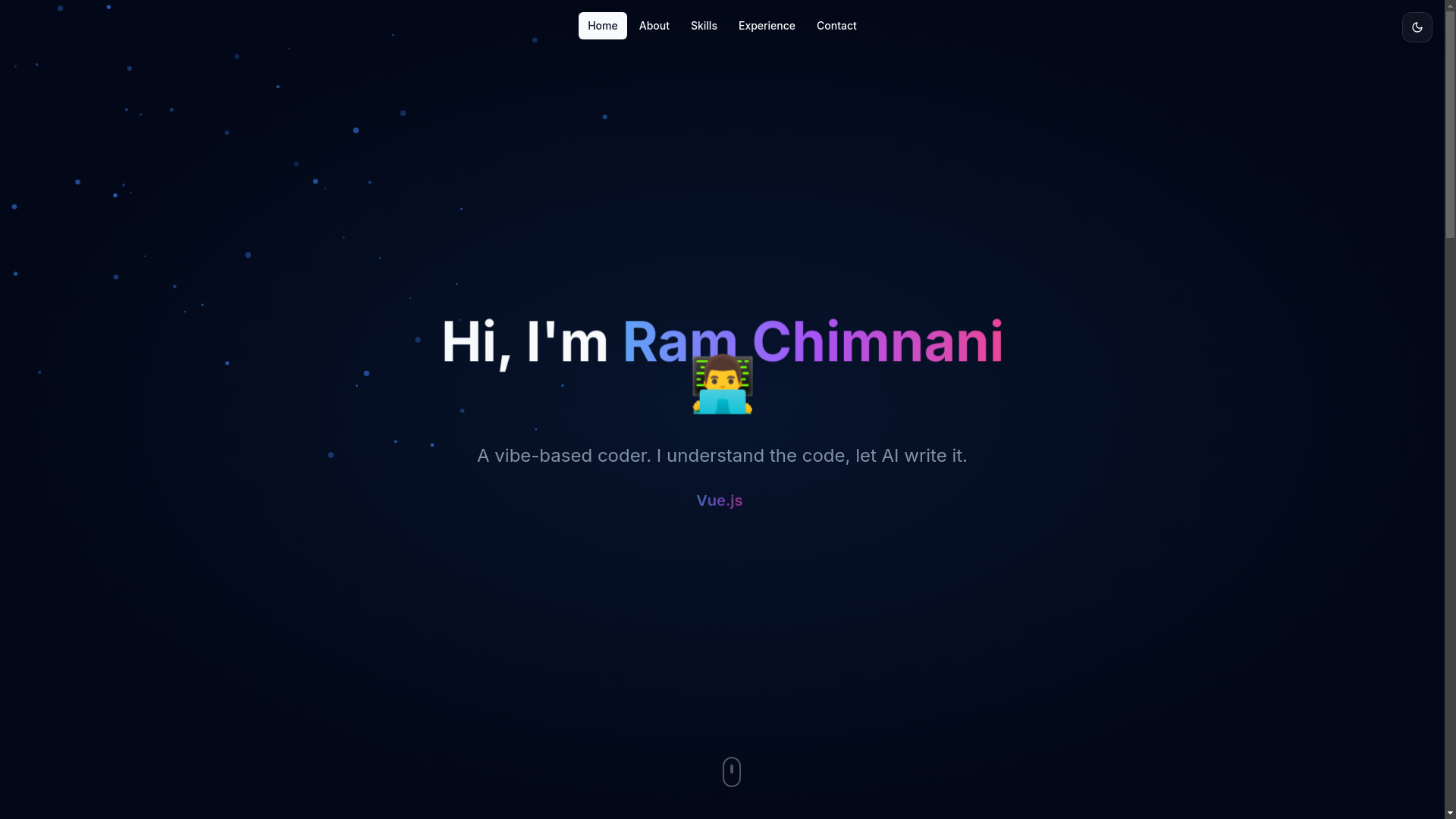 website screenshot of https://ramchimnani.in/