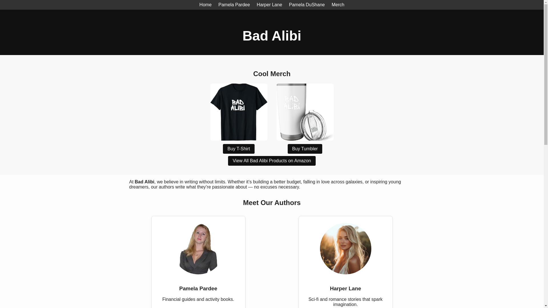 website screenshot of https://bad-alibi-site.pages.dev/