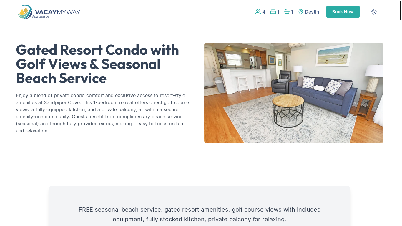 website screenshot of https://emeraldcoaststay.estate/
