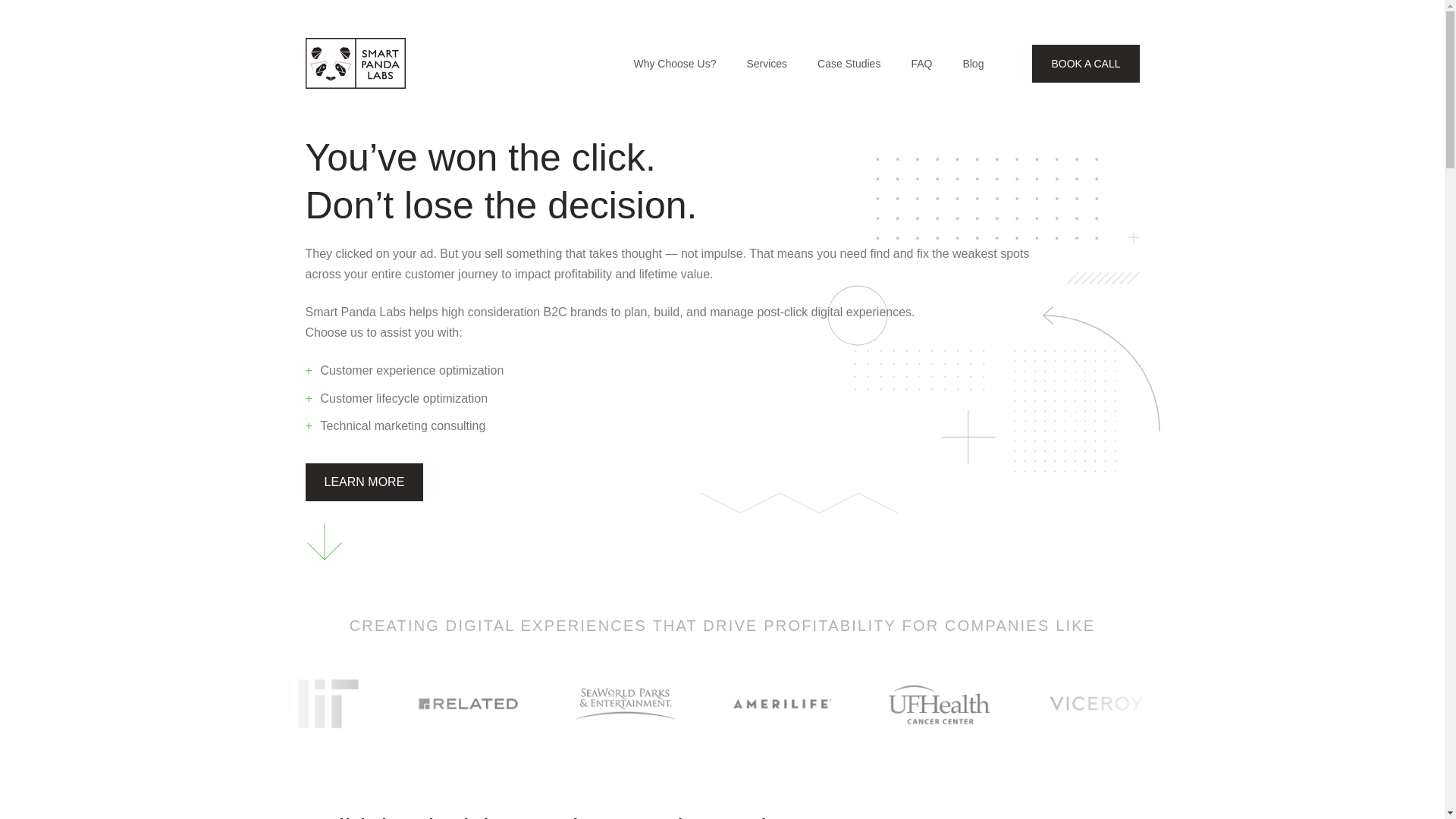 website screenshot of https://smartpandaexperience.com/