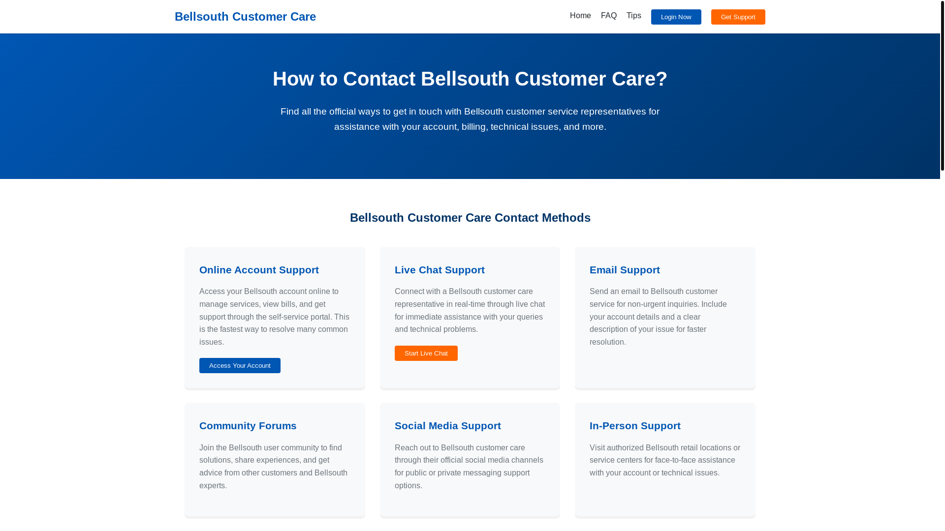 website screenshot of https://bellsouth-customer-care.pages.dev/