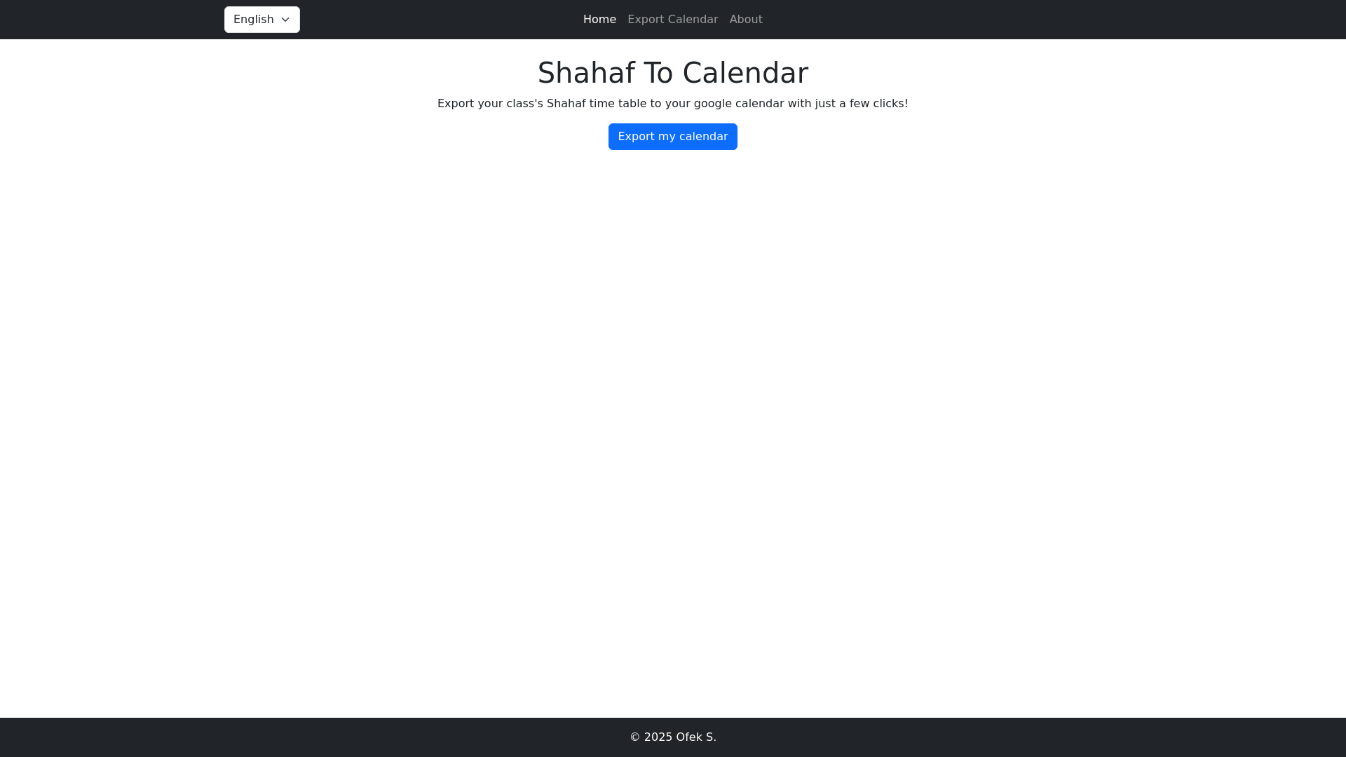 website screenshot of https://shahaftocalendar.com/