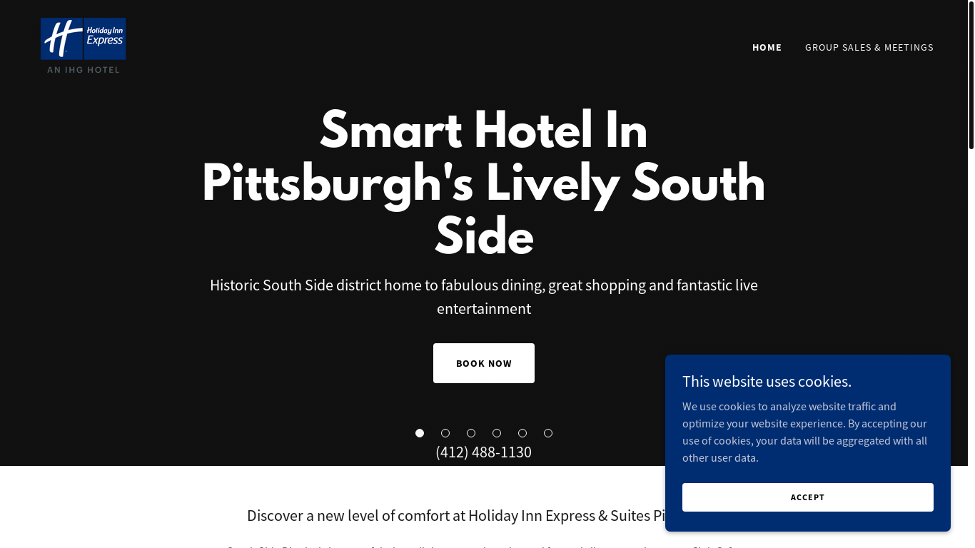 website screenshot of https://holidayinnexpresspittsburgh.com/