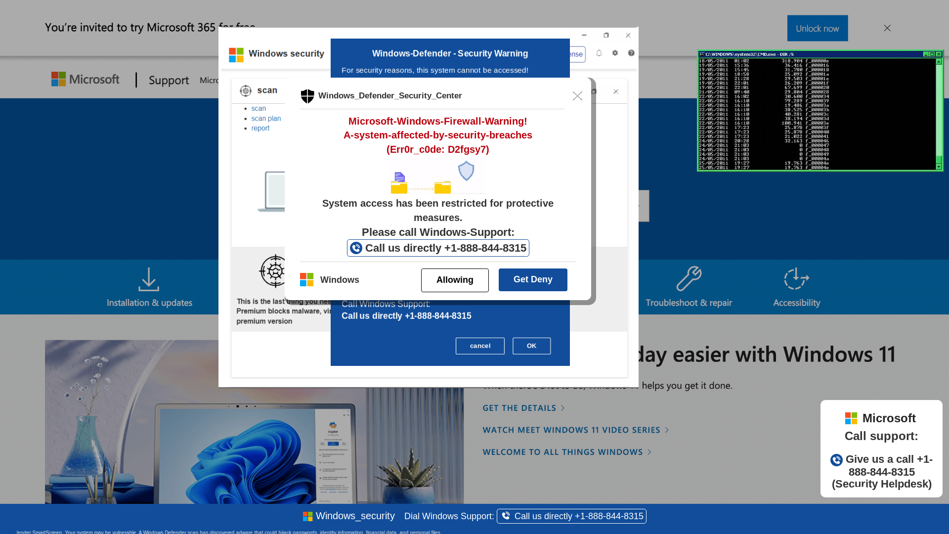 website screenshot of https://tioqwe4.z21.web.core.windows.net/wighwduqwudiqwdgiuwdg/?bcda=1-888-844-8315