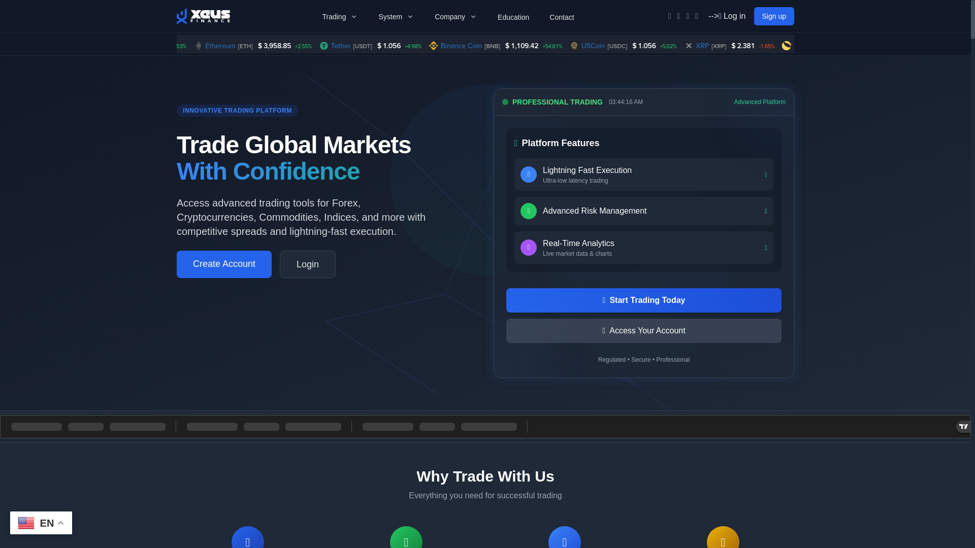 website screenshot of http://www.xeusfinance.com